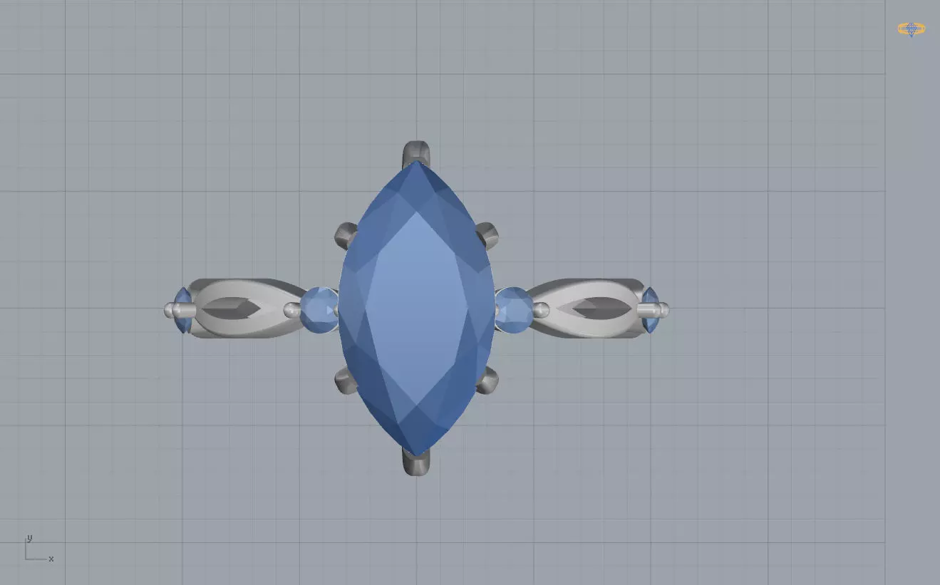 Marquise Ring 3D print model_8