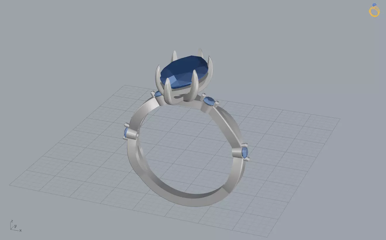 Marquise Ring 3D print model_12