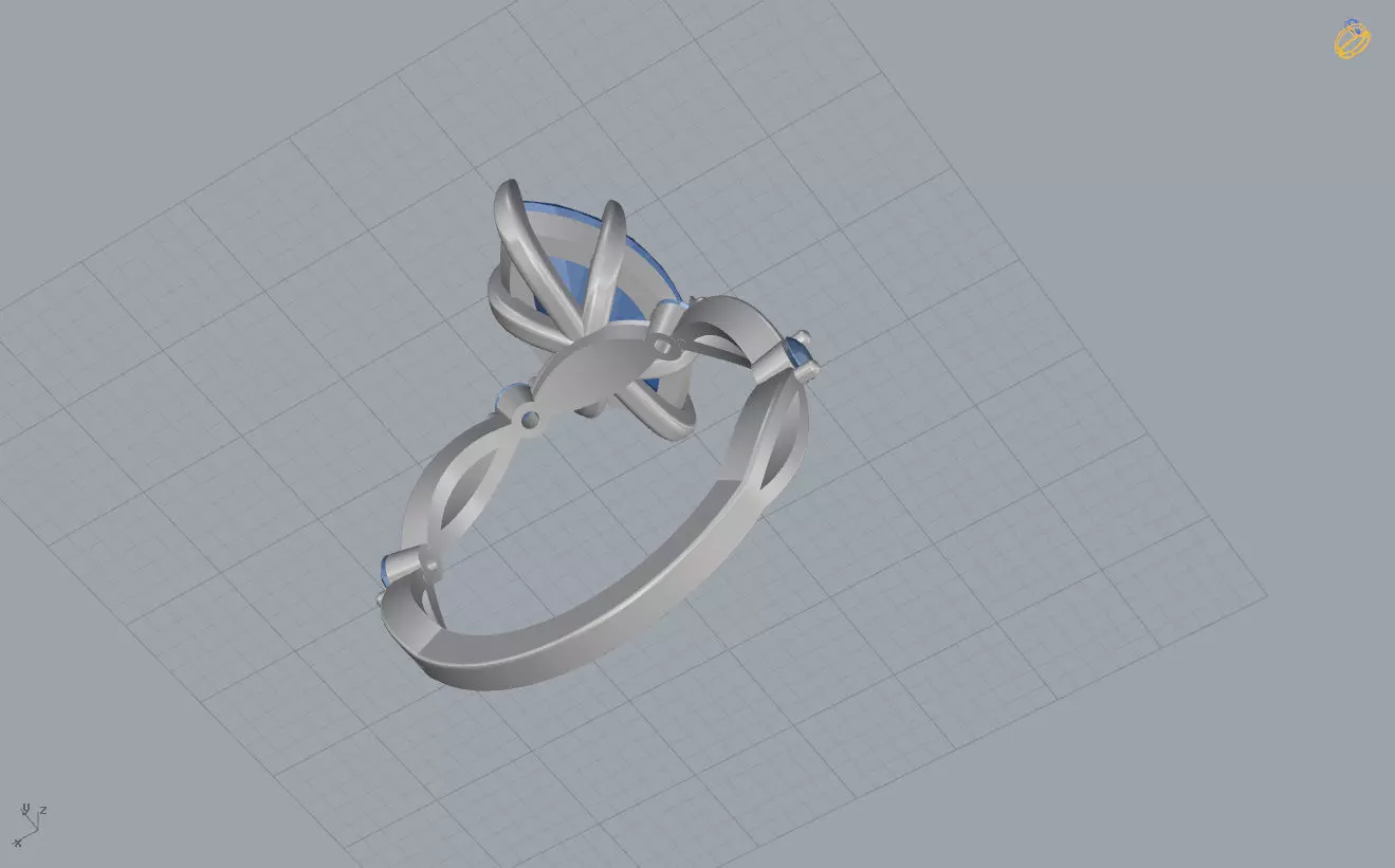 Marquise Ring 3D print model_15