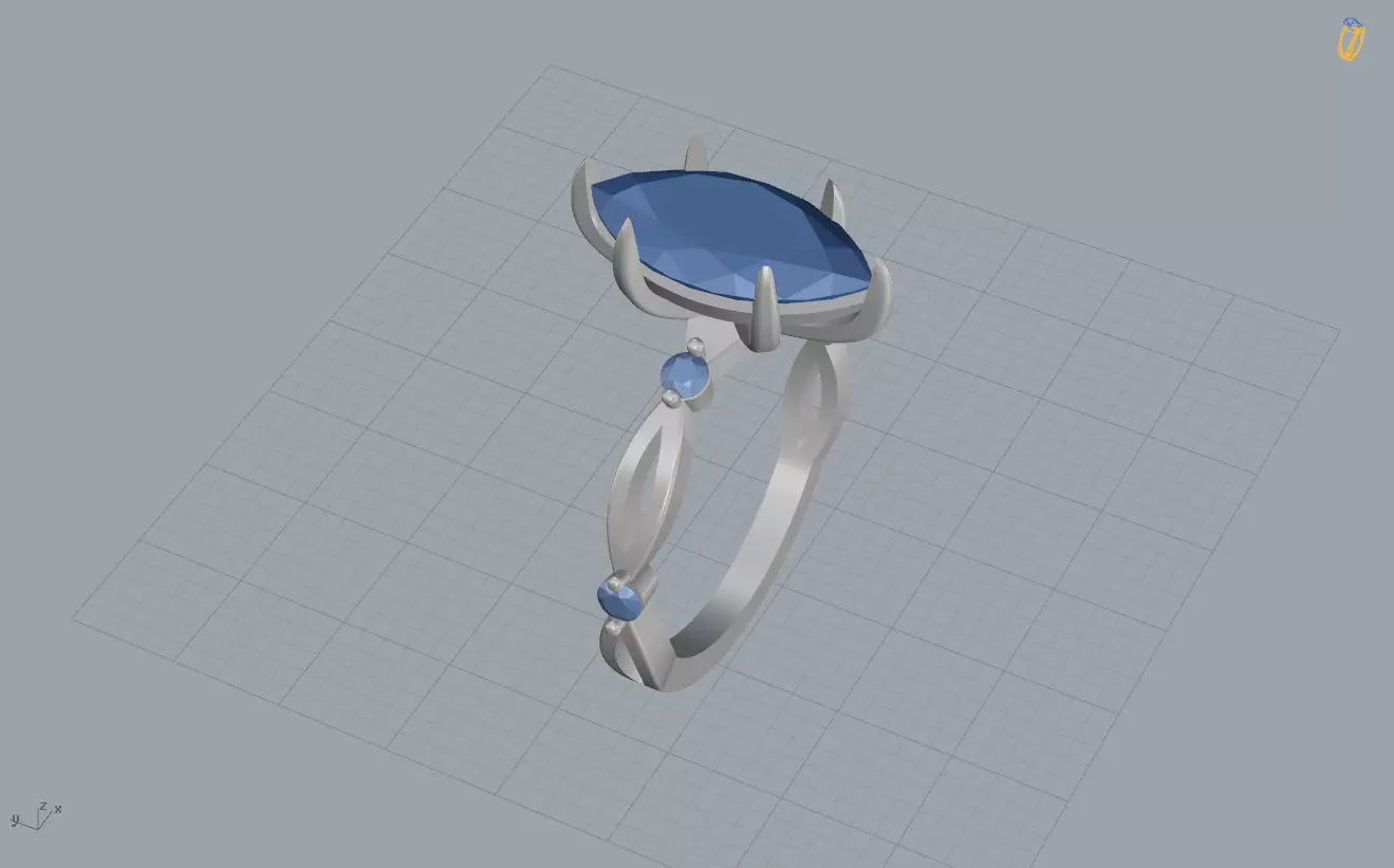 Marquise Ring 3D print model_13