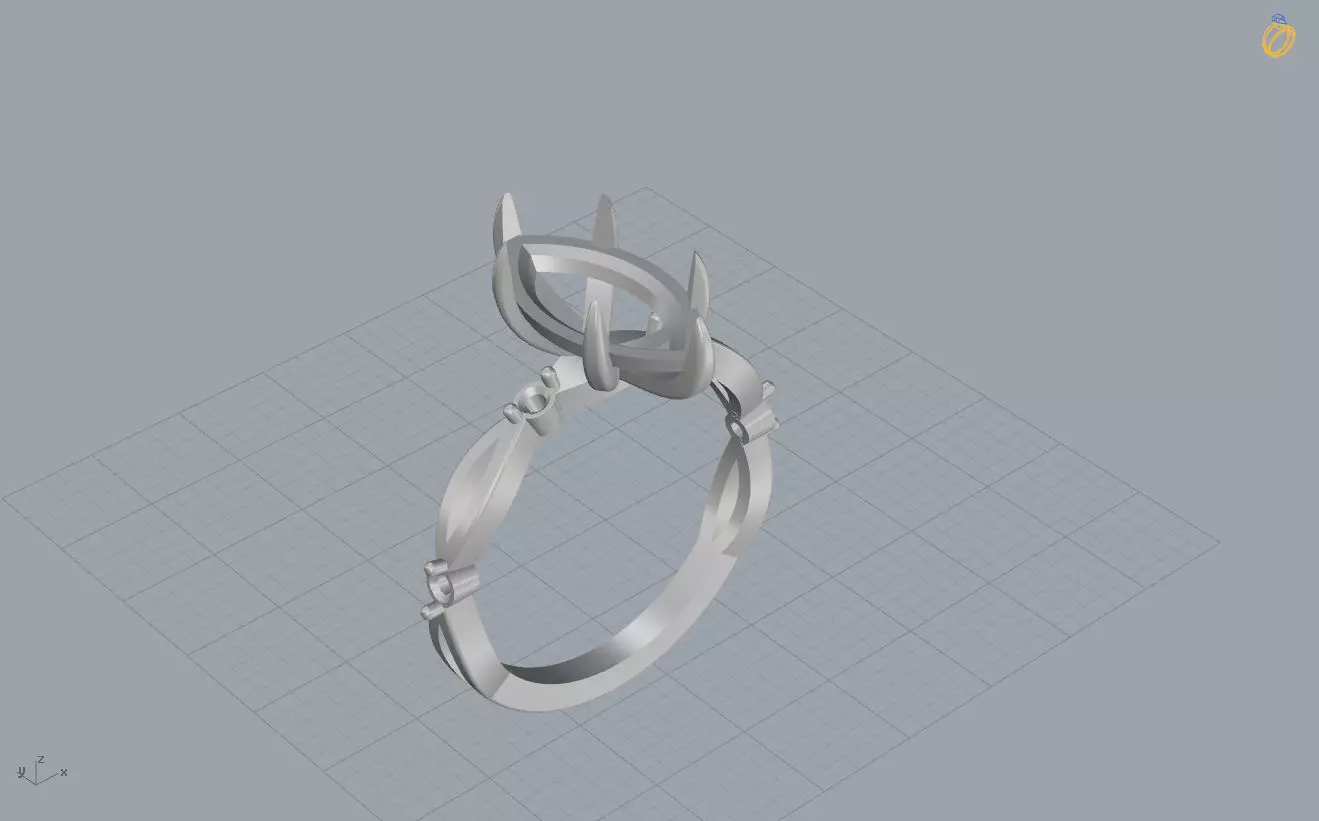 Marquise Ring 3D print model_9