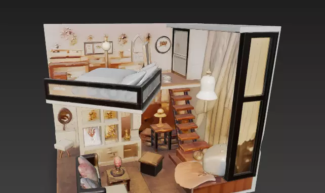 Detailed Cabin 3D Model 3D model_4