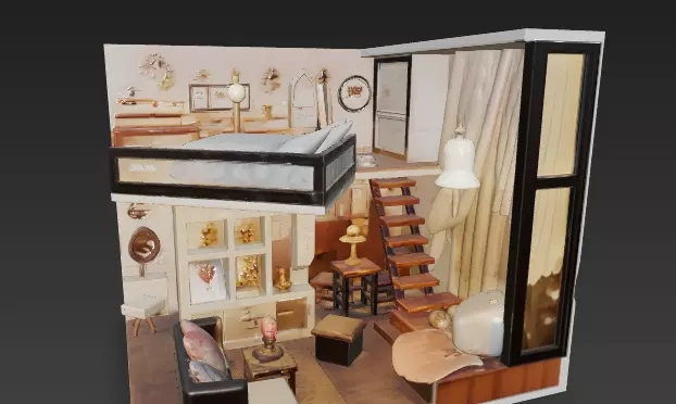 Detailed Cabin 3D Model 3D model_3