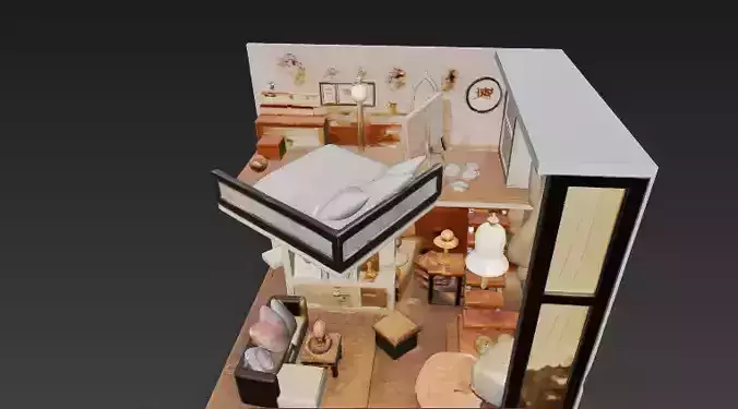 Detailed Cabin 3D Model