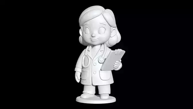 Cartoon Doctor Girl 3D Printable