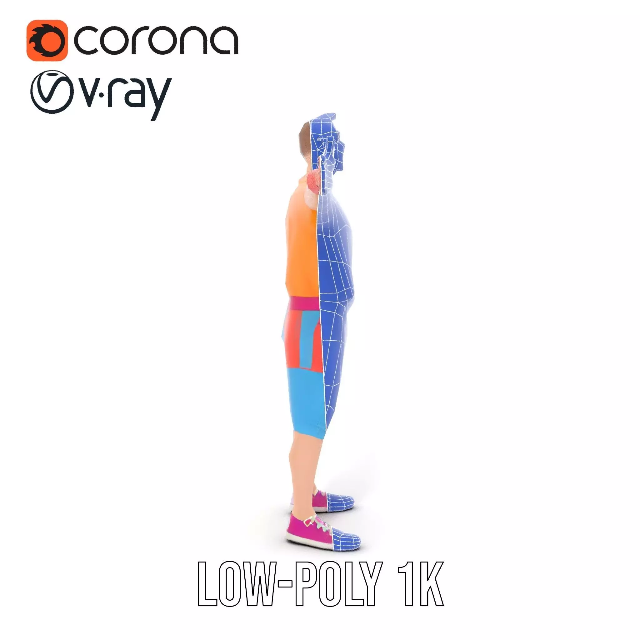 Colorful Casual Character model pack Low-poly 3D model_30