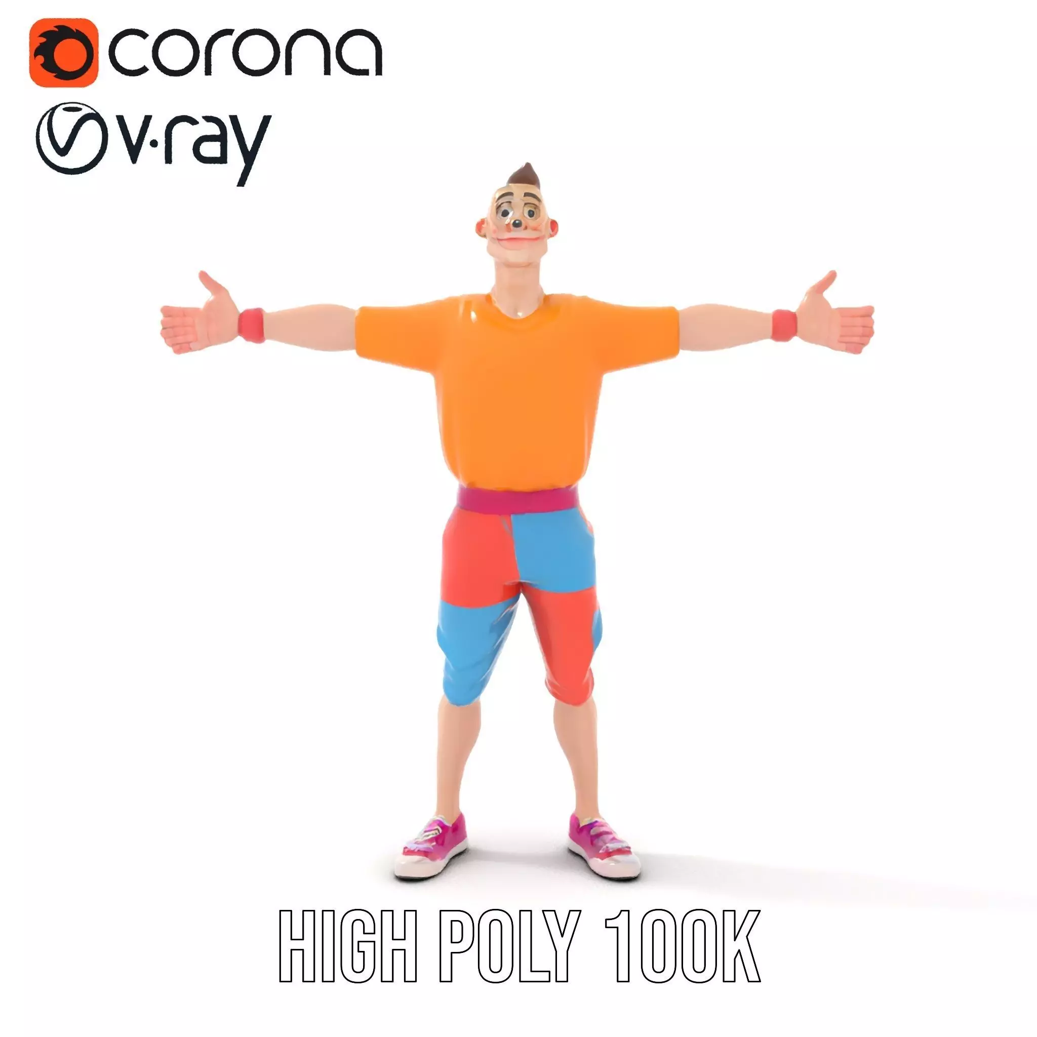 Colorful Casual Character model pack Low-poly 3D model_25