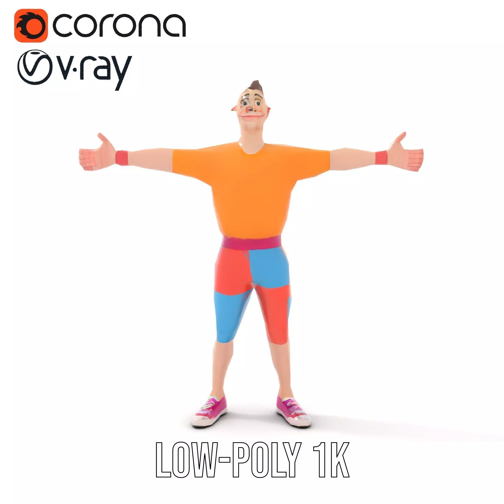 Colorful Casual Character model pack Low-poly 3D model_24