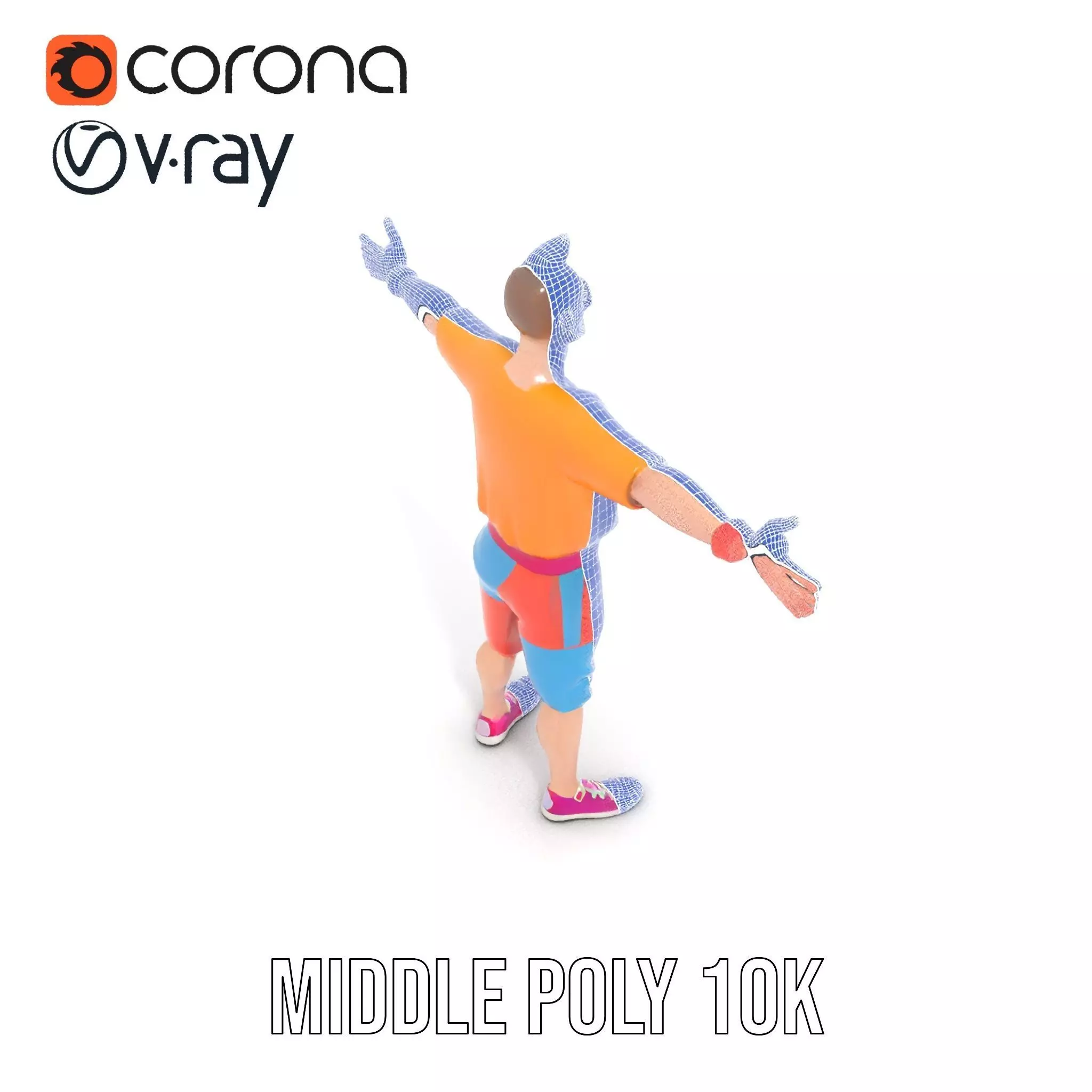 Colorful Casual Character model pack Low-poly 3D model_23