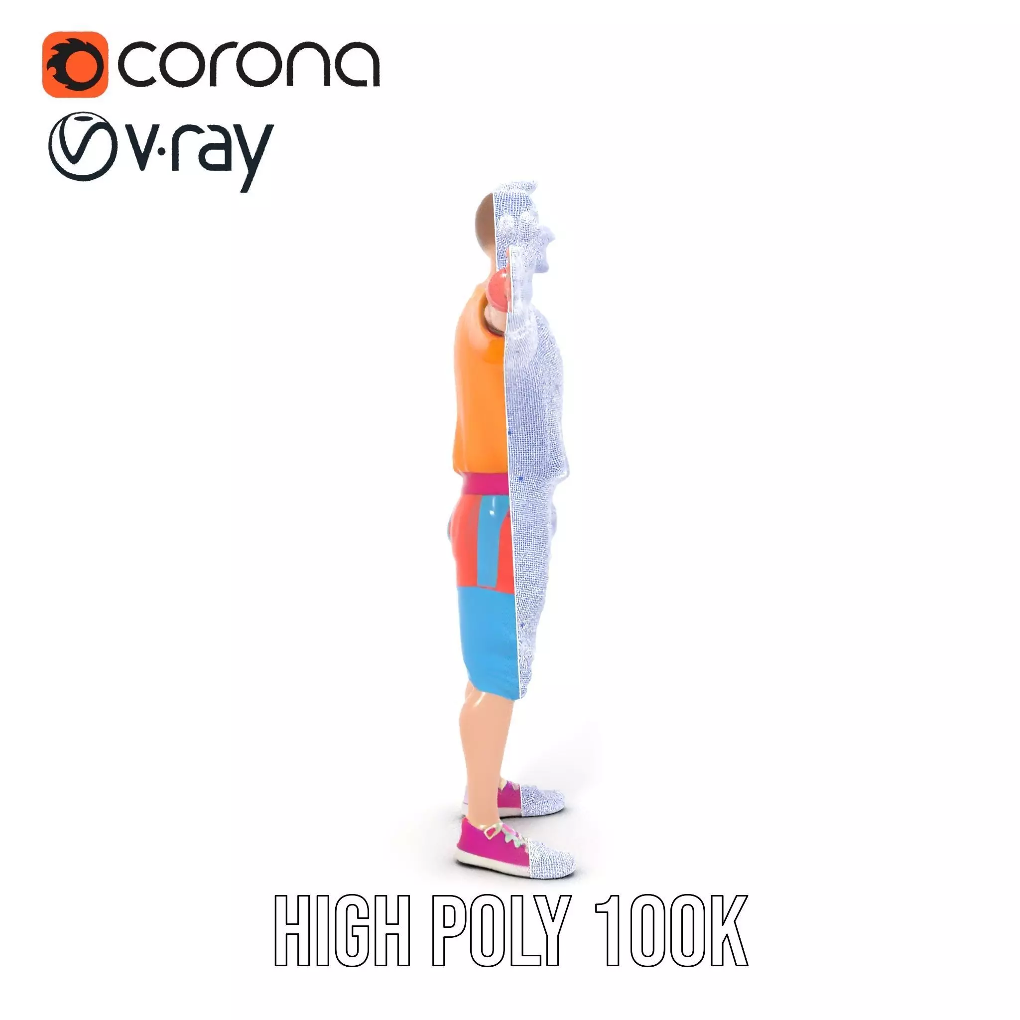 Colorful Casual Character model pack Low-poly 3D model_32