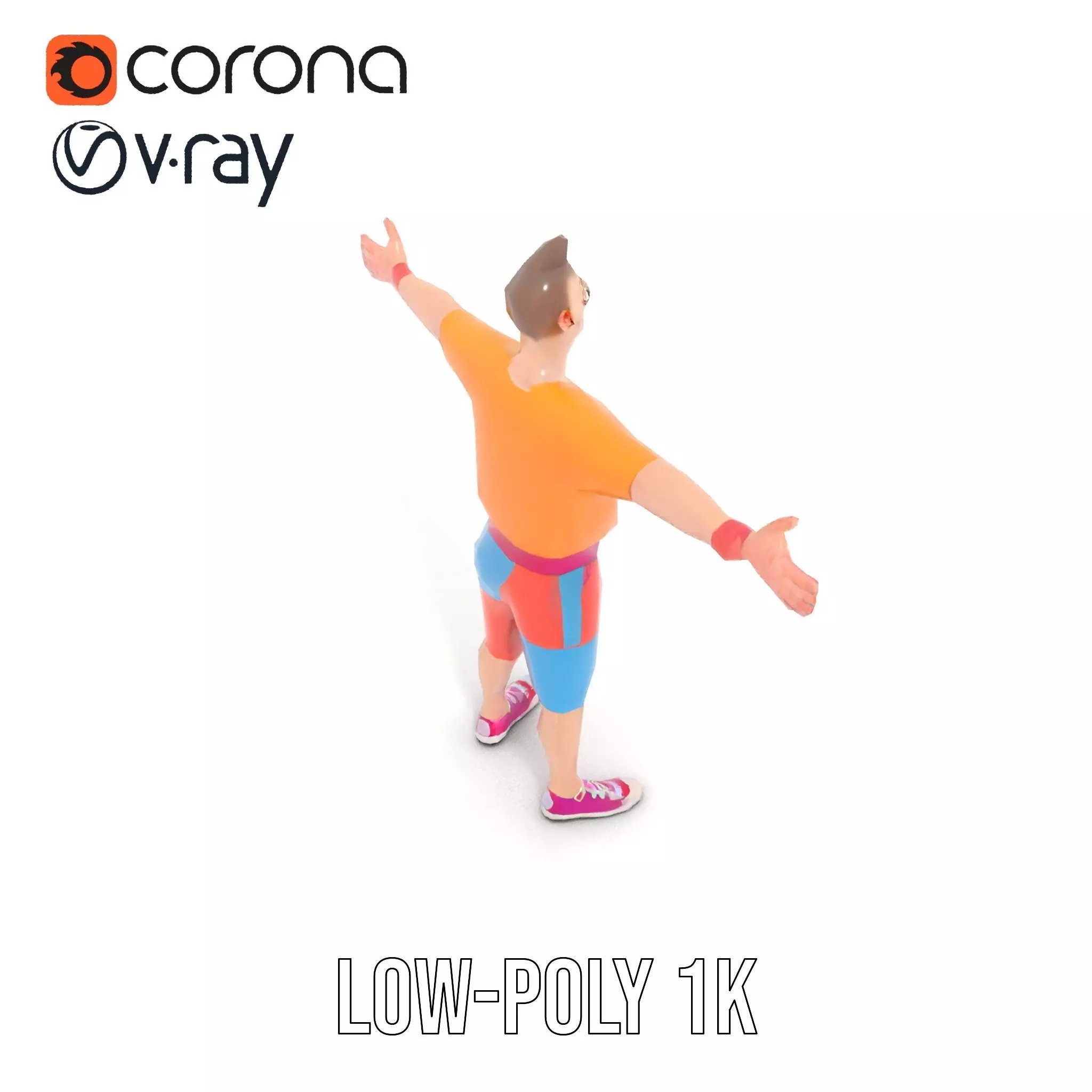 Colorful Casual Character model pack Low-poly 3D model_10