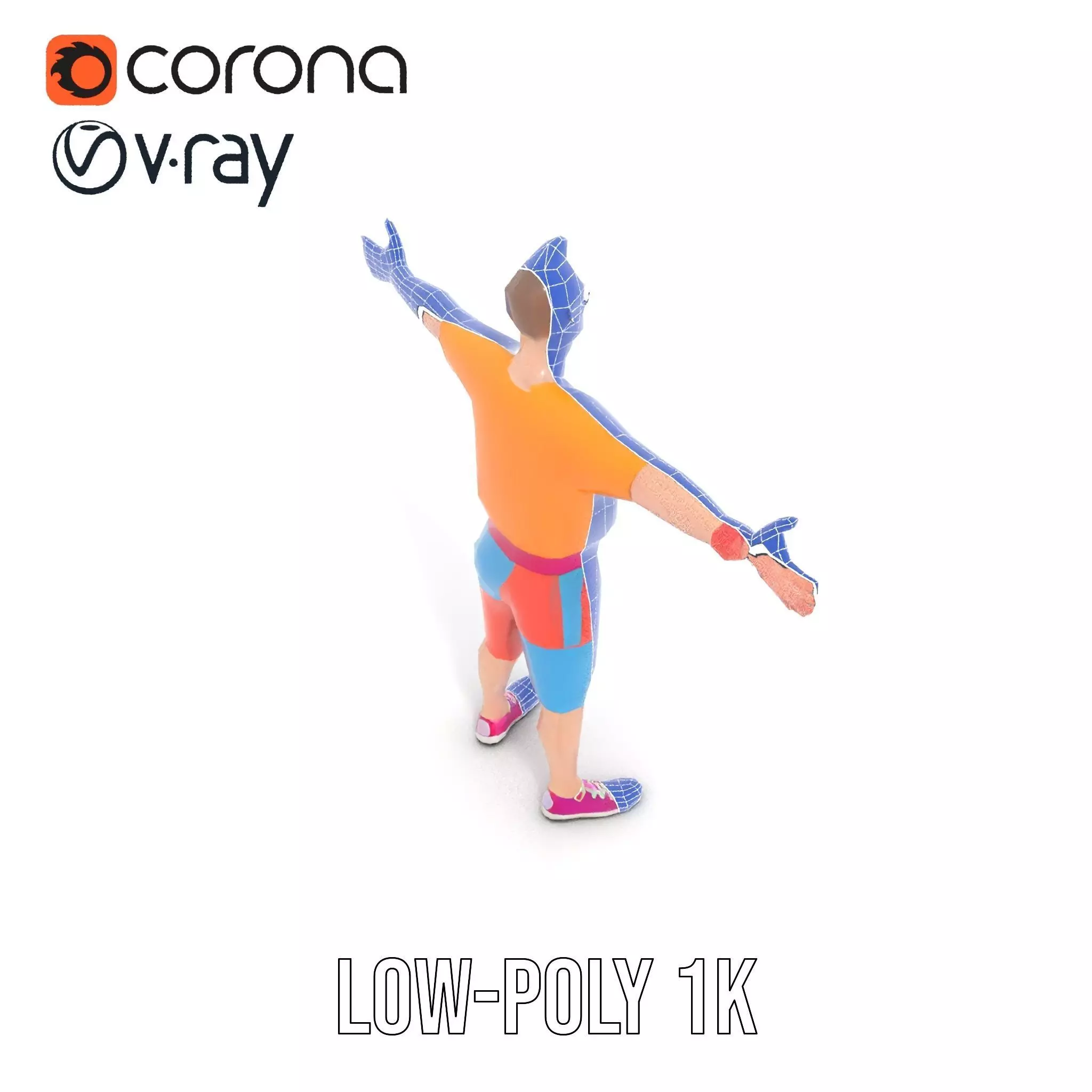 Colorful Casual Character model pack Low-poly 3D model_13