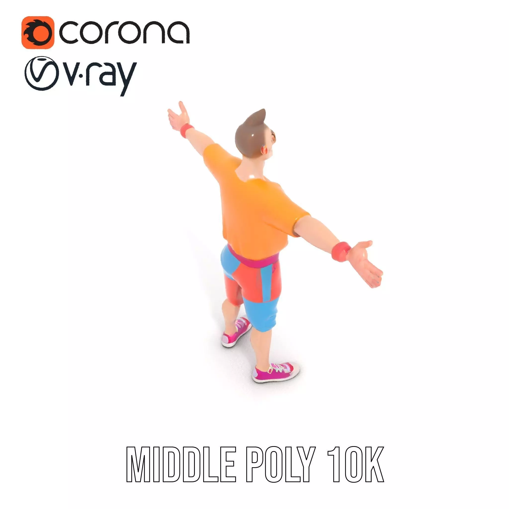 Colorful Casual Character model pack Low-poly 3D model_15