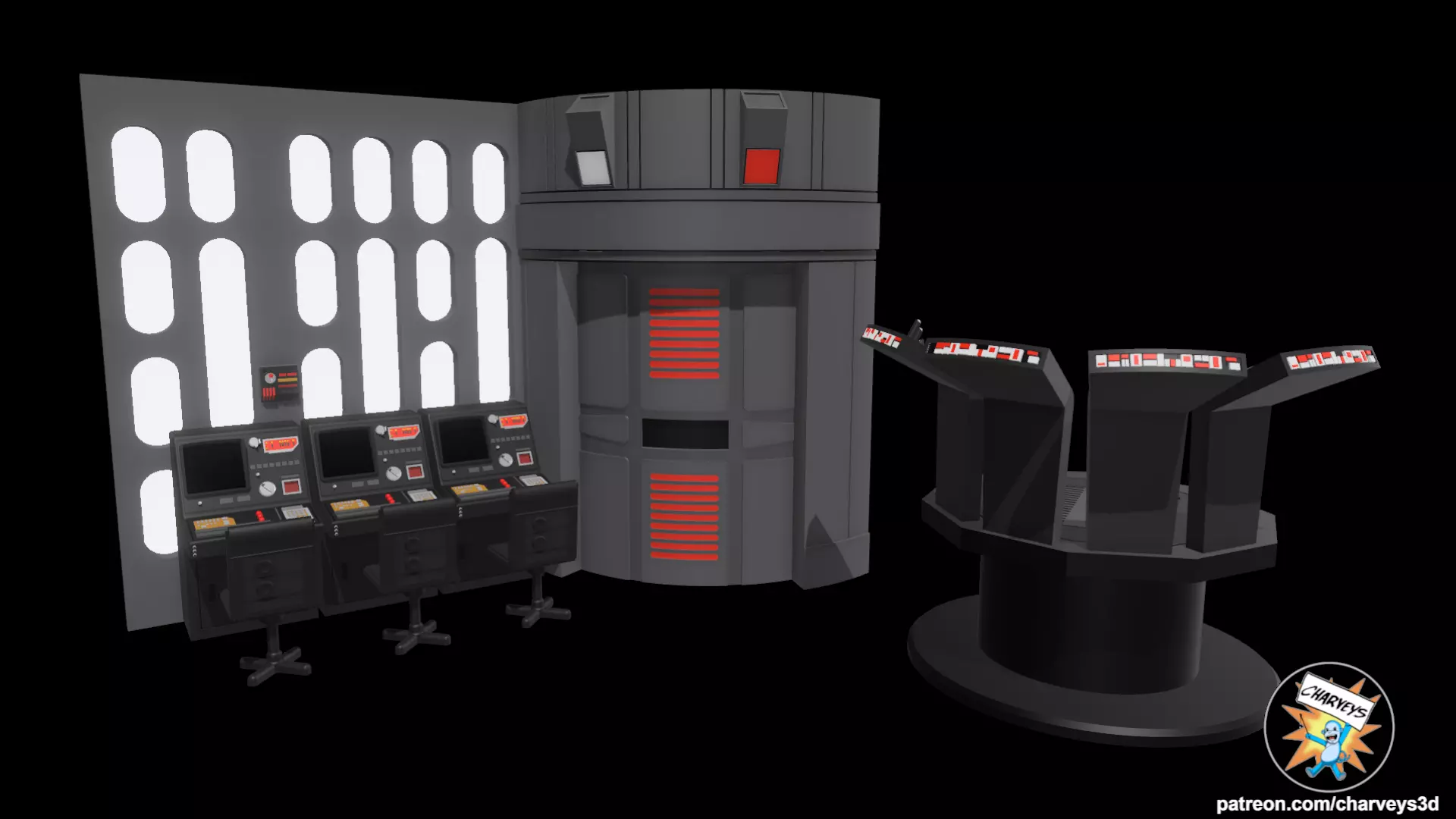  Star Wars Death Star II Command Center Diorama  3D print model_1