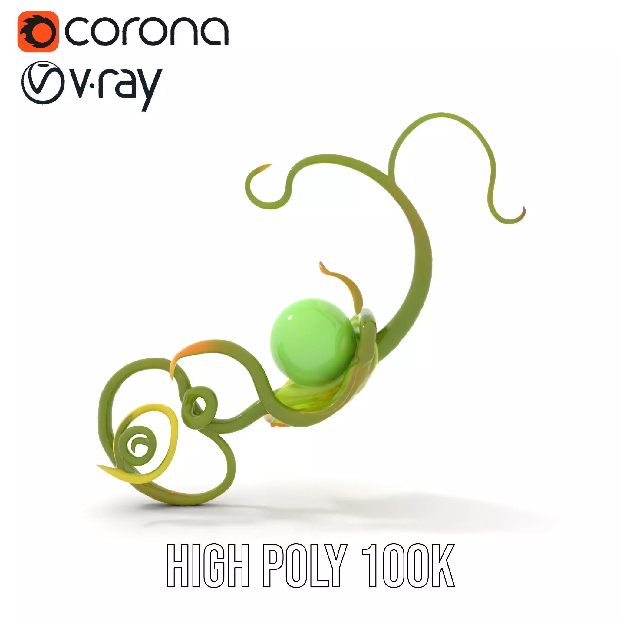Green Ethereal Spiral model pack Low-poly 3D model_15