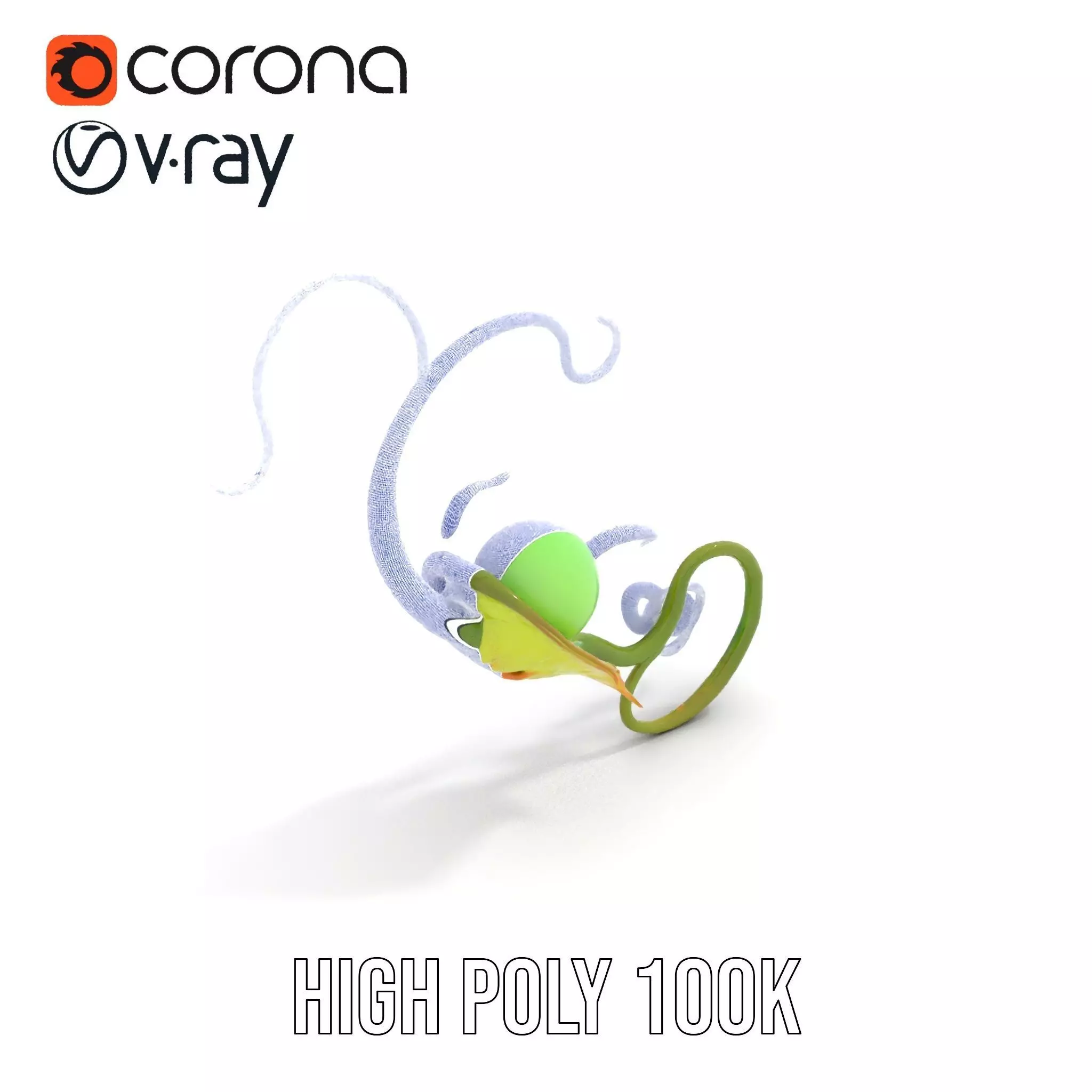 Green Ethereal Spiral model pack Low-poly 3D model_27