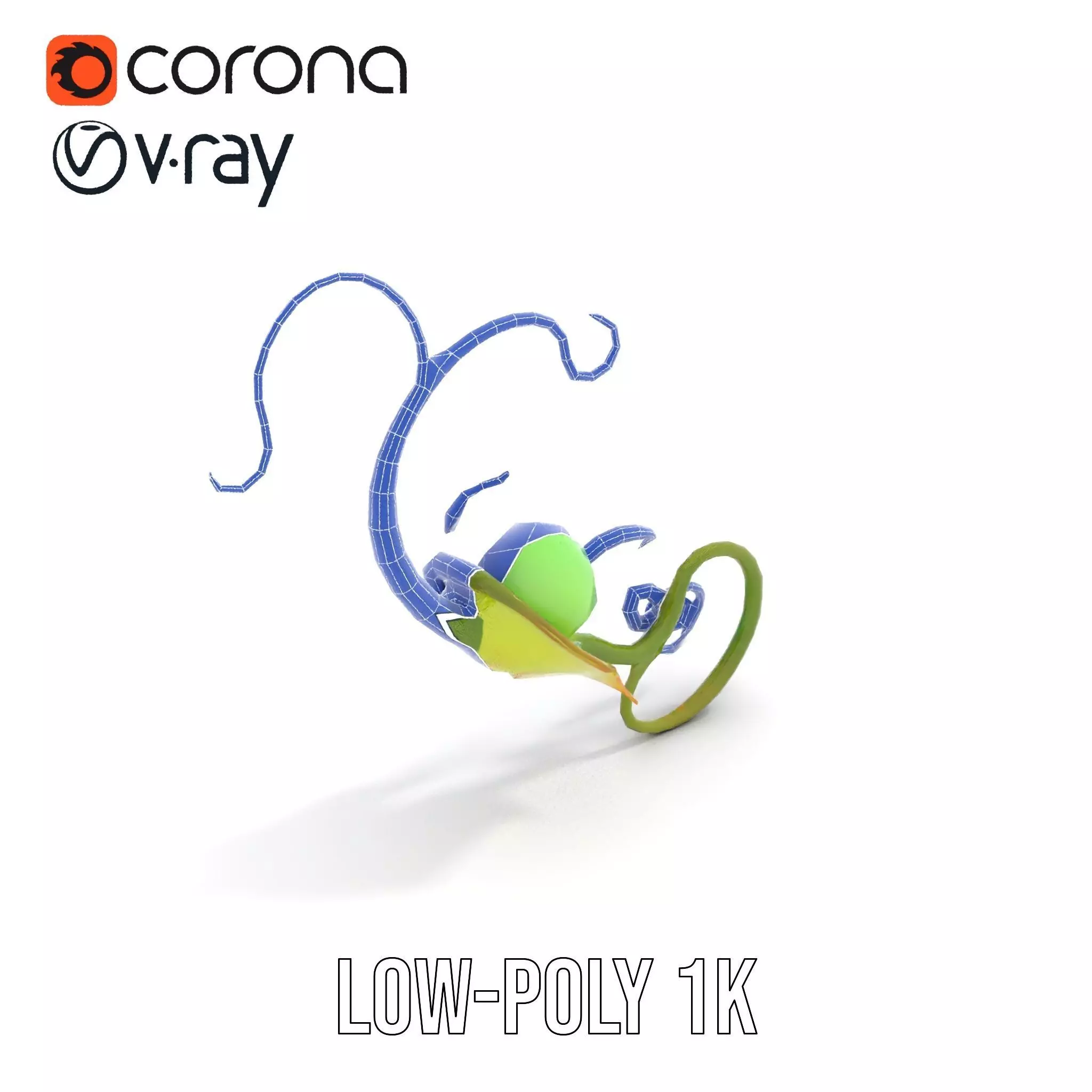 Green Ethereal Spiral model pack Low-poly 3D model_12