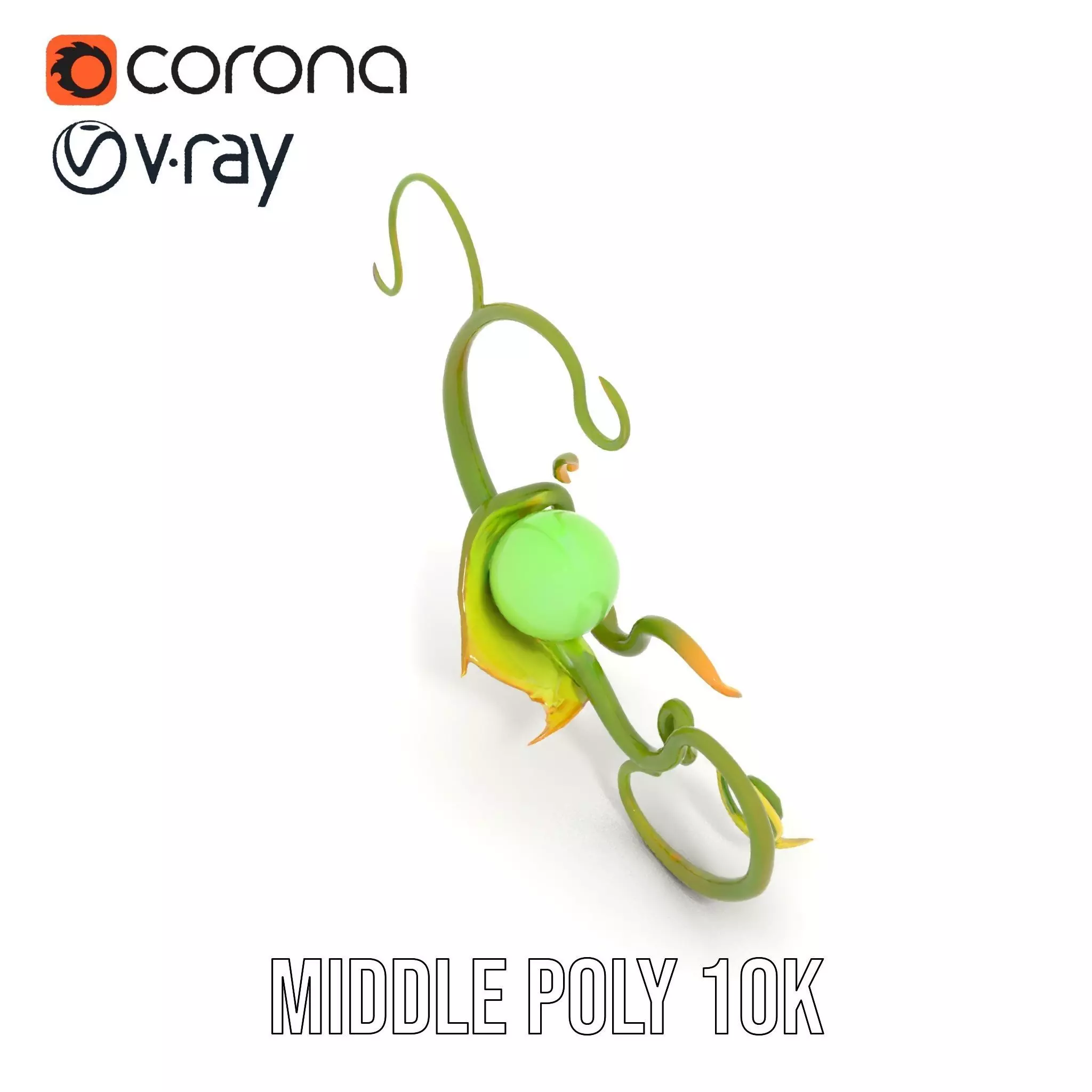 Green Ethereal Spiral model pack Low-poly 3D model_13