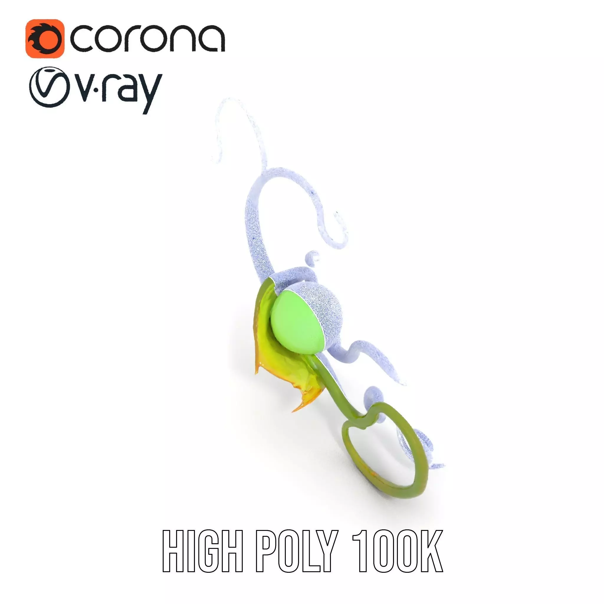 Green Ethereal Spiral model pack Low-poly 3D model_32