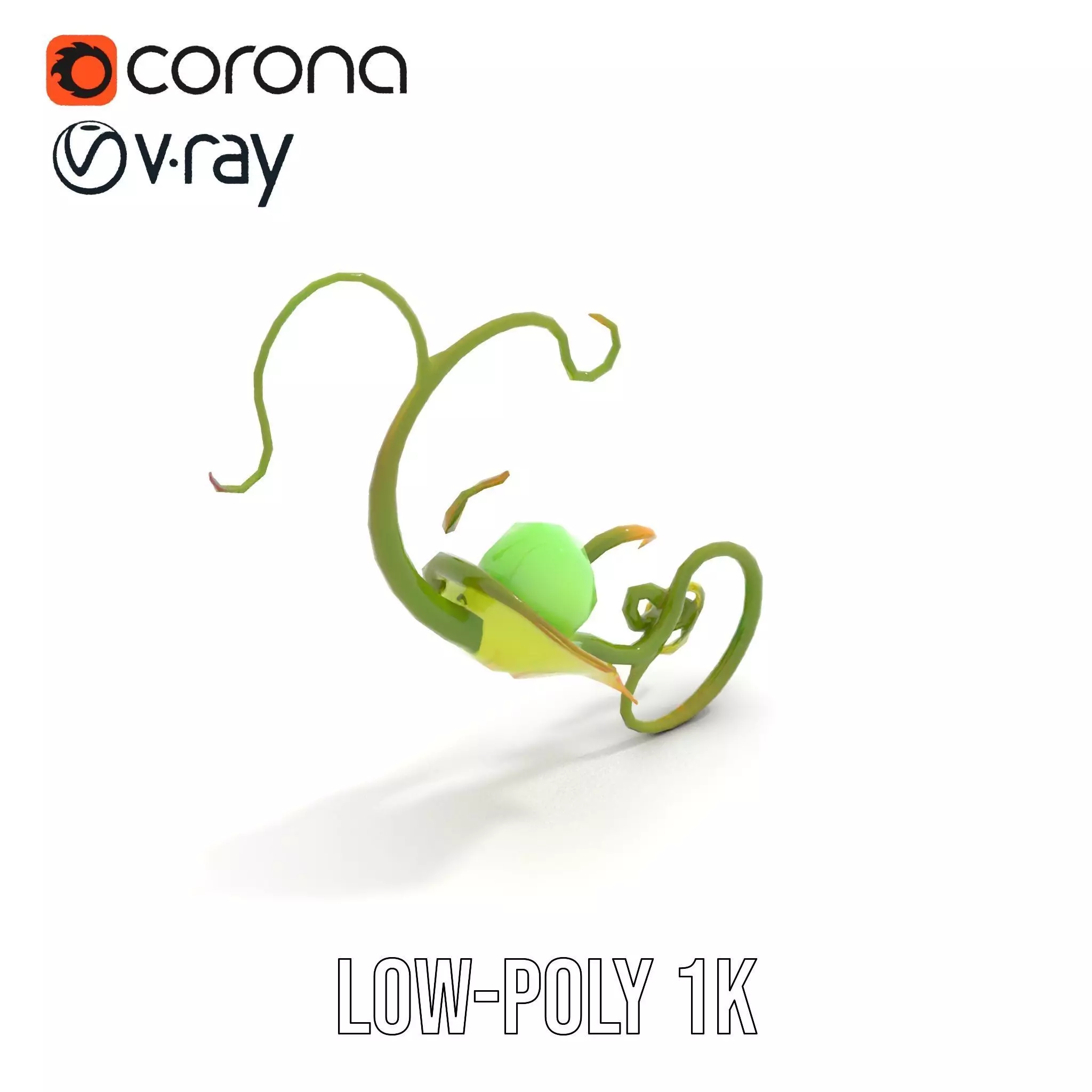 Green Ethereal Spiral model pack Low-poly 3D model_26