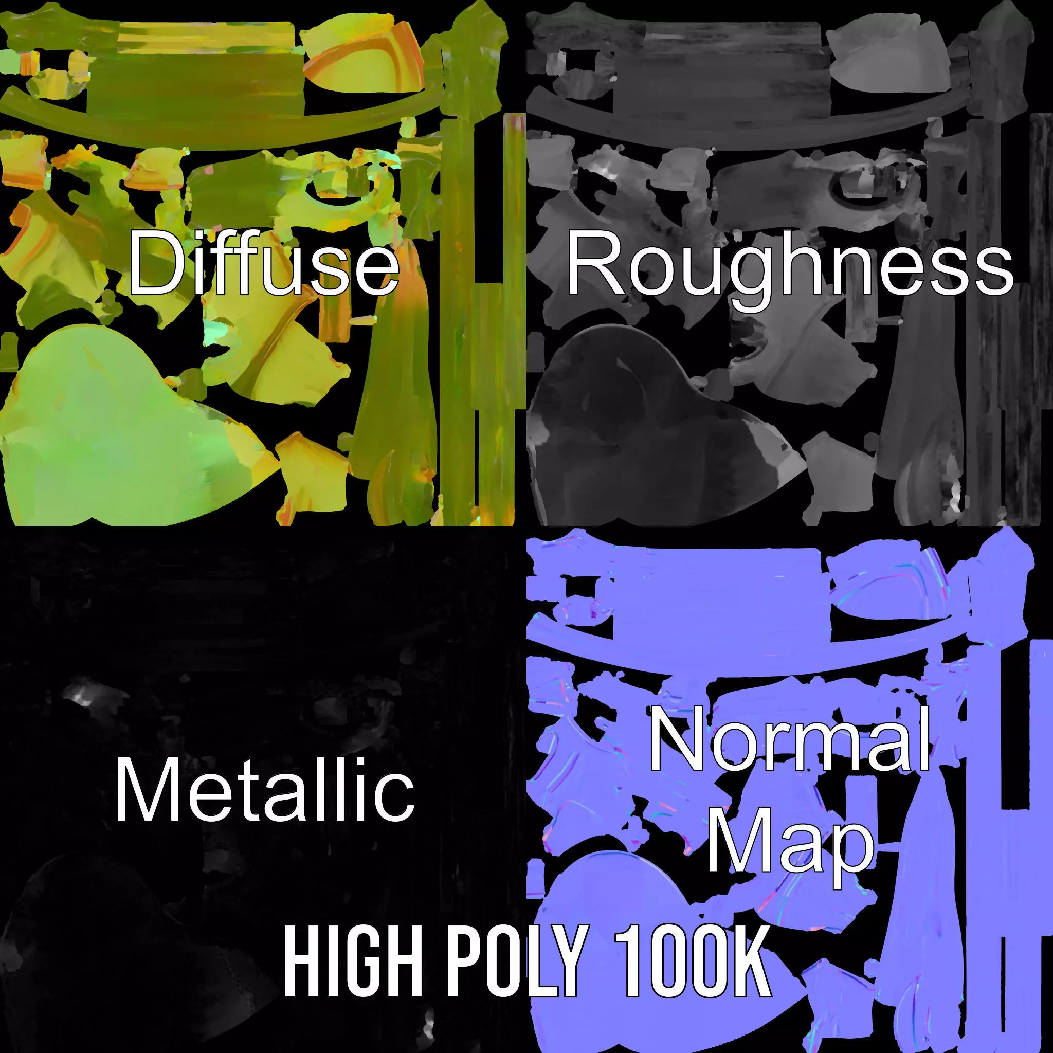 Green Ethereal Spiral model pack Low-poly 3D model_3