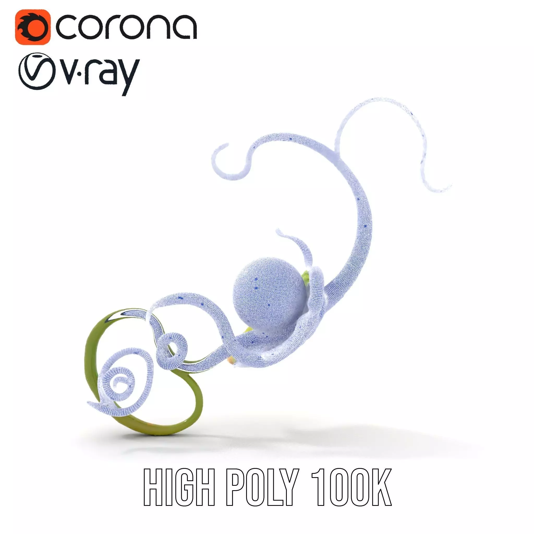 Green Ethereal Spiral model pack Low-poly 3D model_33