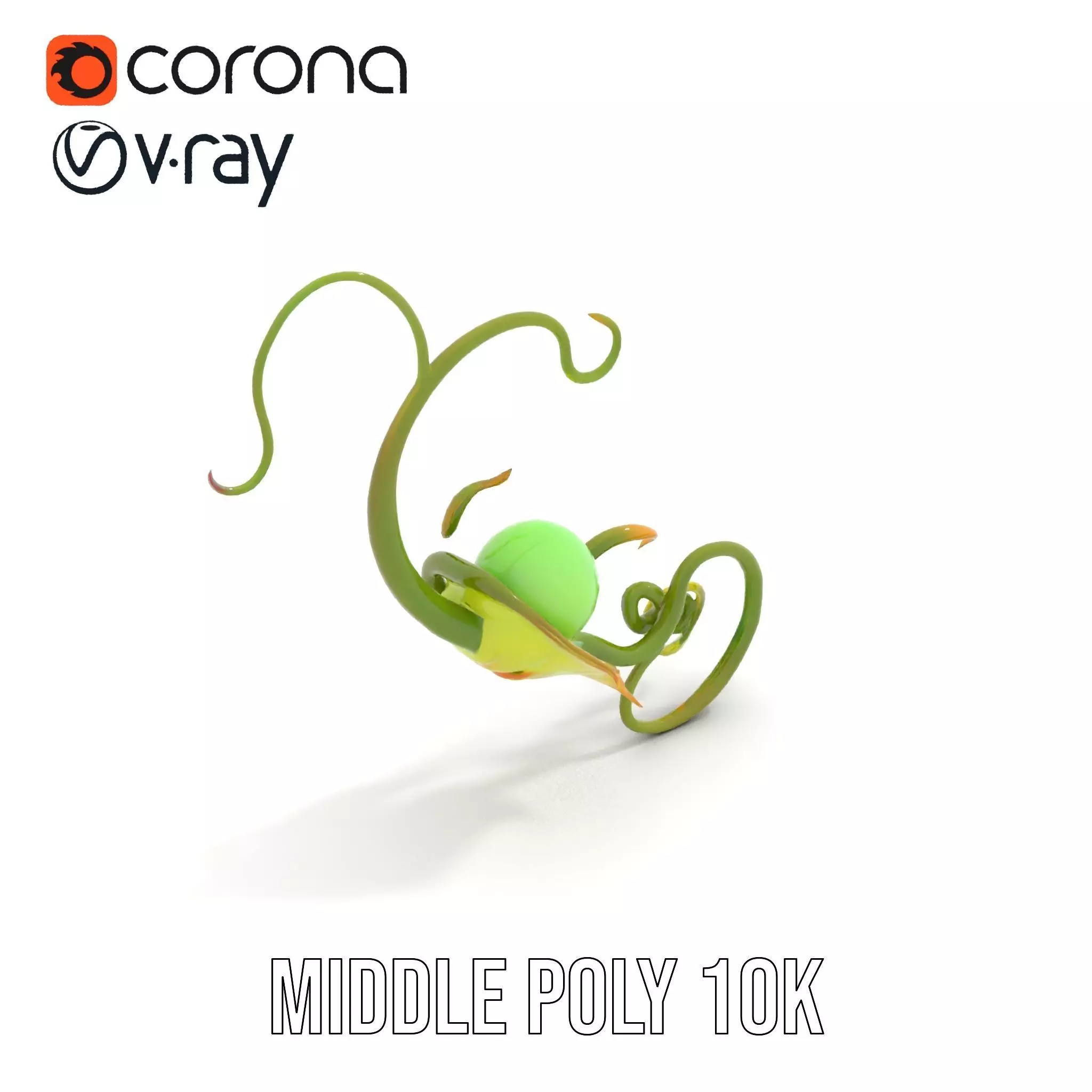 Green Ethereal Spiral model pack Low-poly 3D model_6