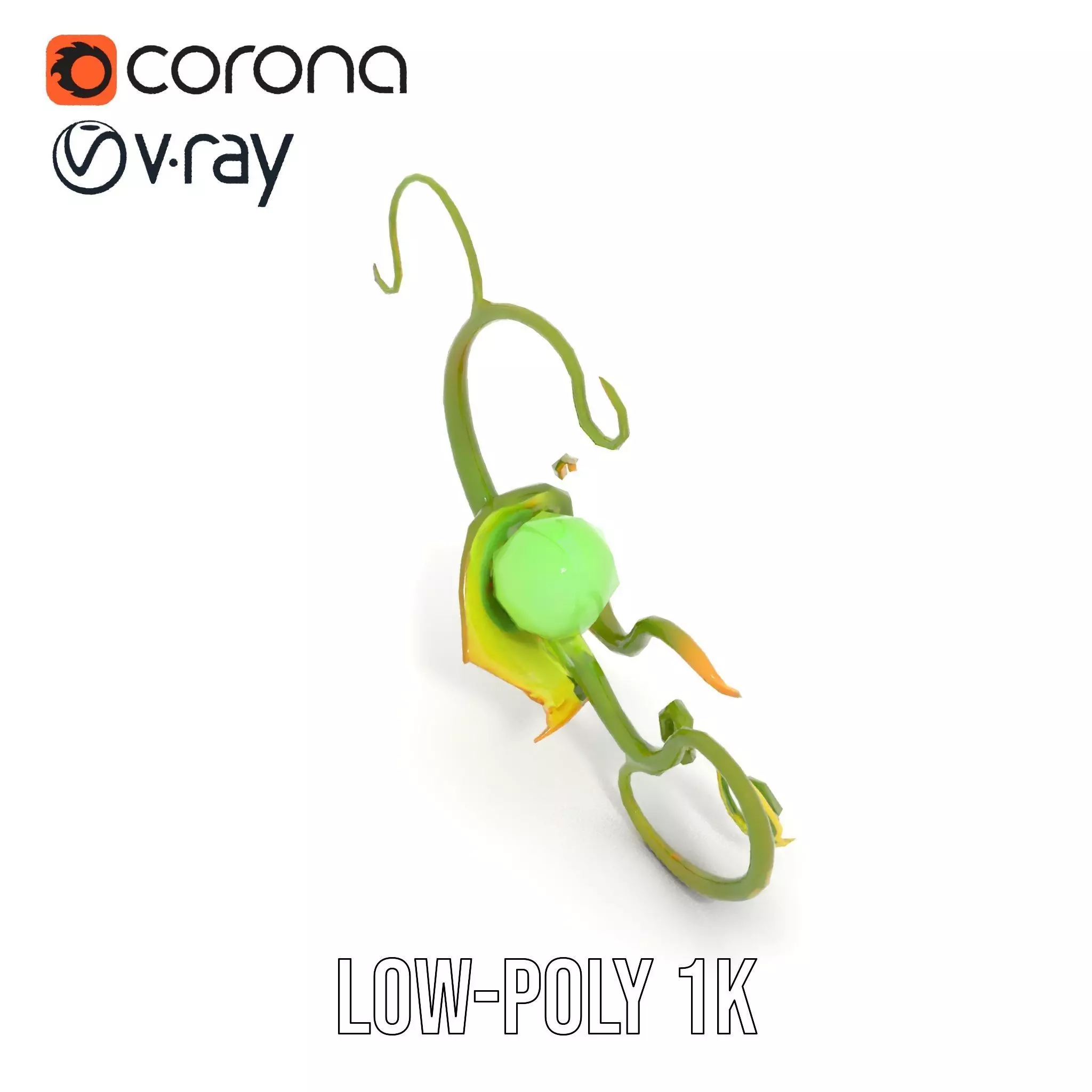 Green Ethereal Spiral model pack Low-poly 3D model_20