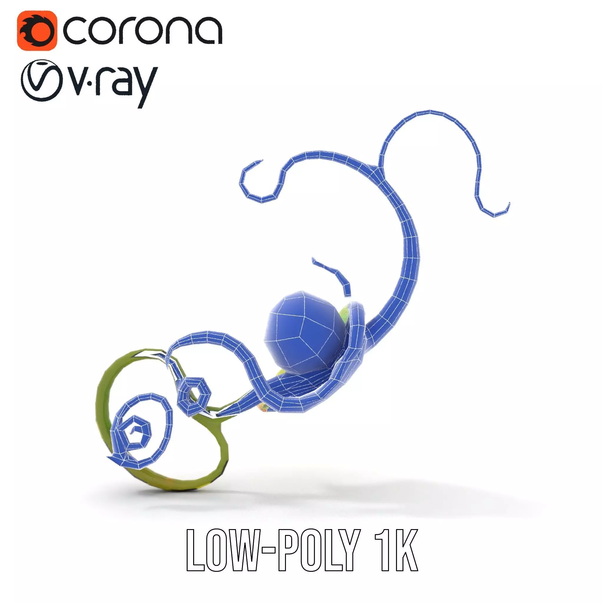 Green Ethereal Spiral model pack Low-poly 3D model_29