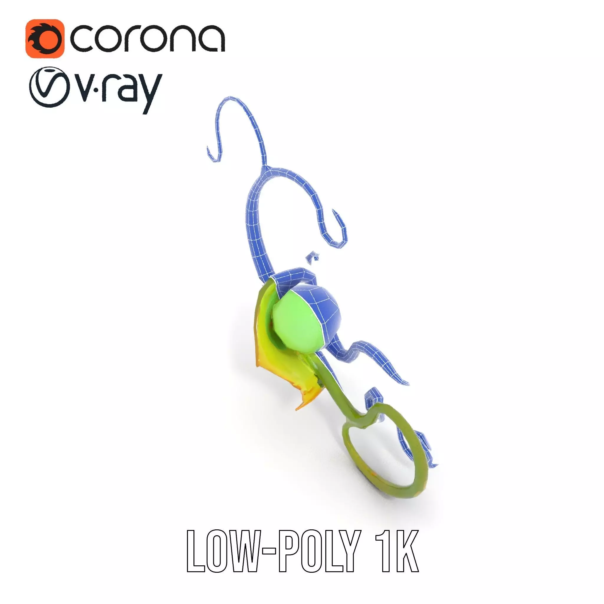 Green Ethereal Spiral model pack Low-poly 3D model_31