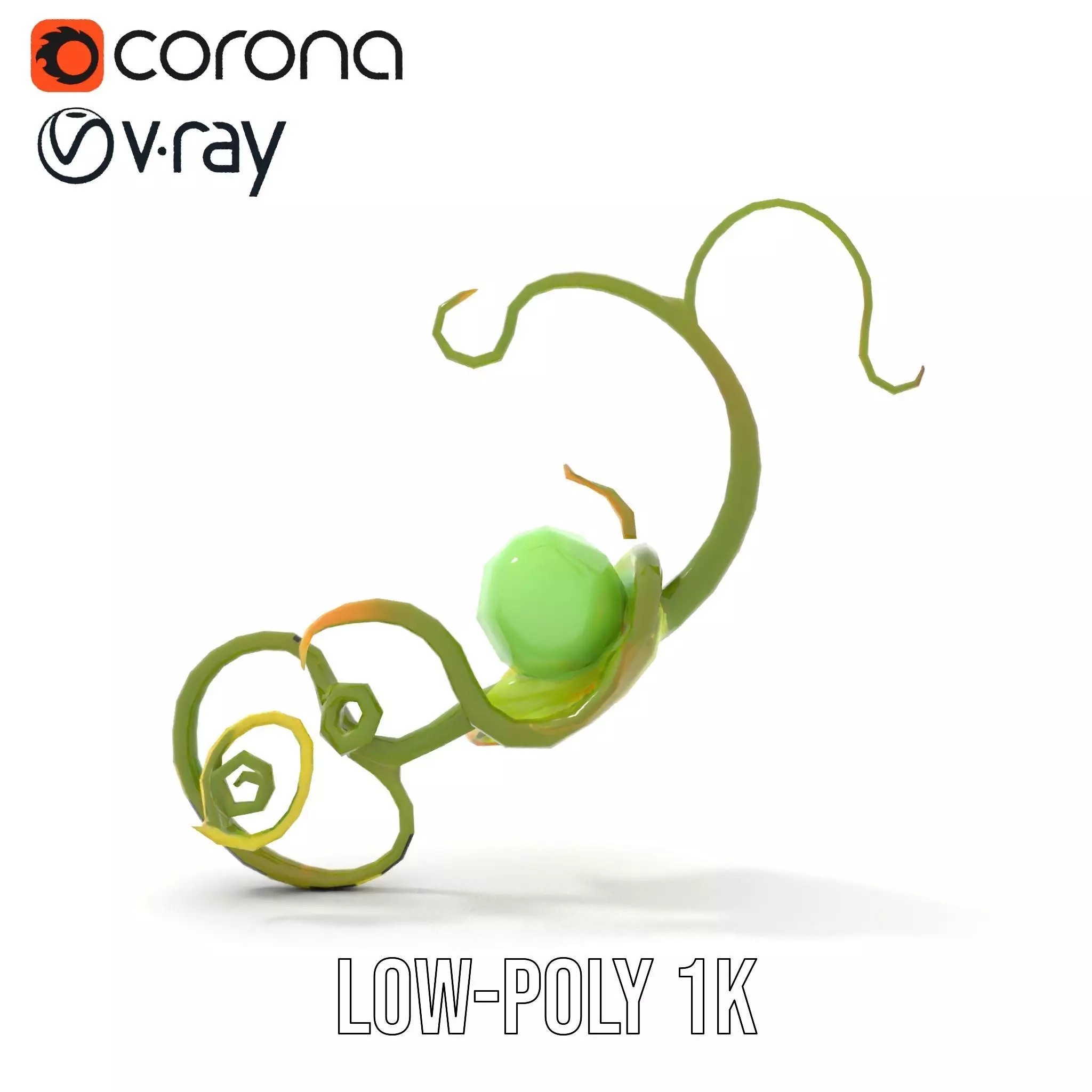 Green Ethereal Spiral model pack Low-poly 3D model_9