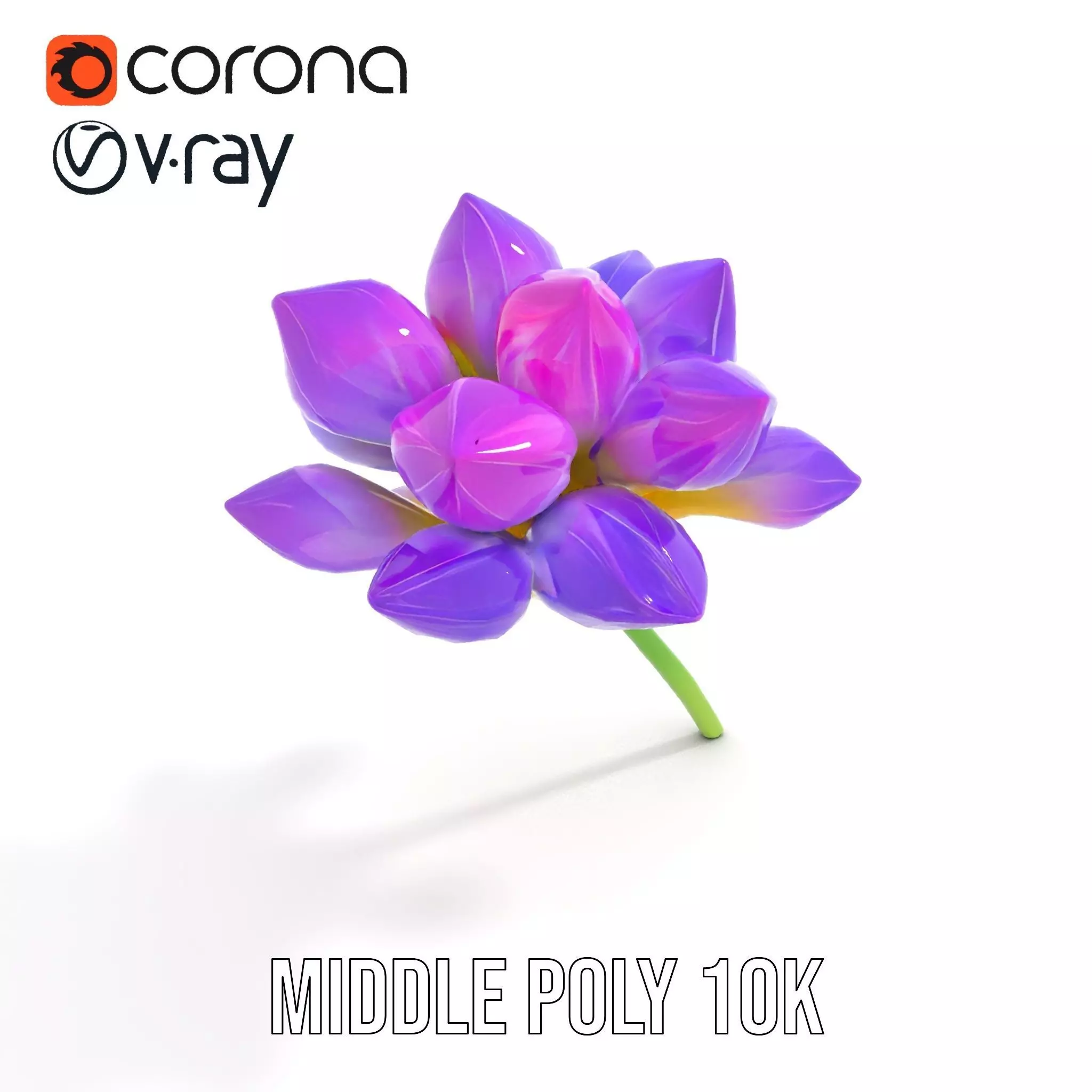 Radiant Orchid Bloom model pack Low-poly 3D model_11