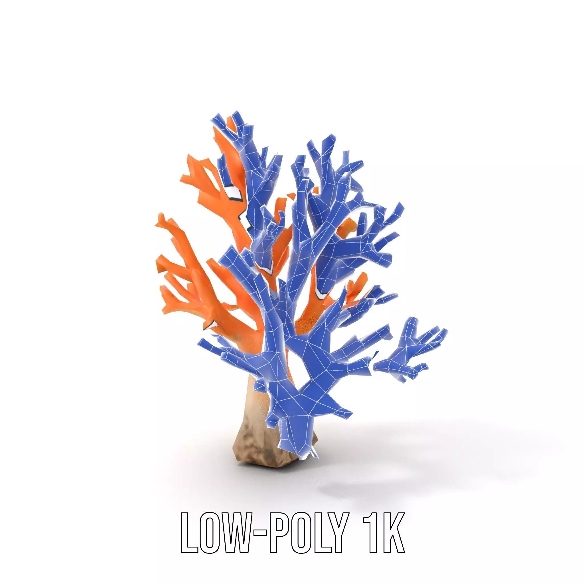 Orange Coral Sculpture model pack Low-poly 3D model_27