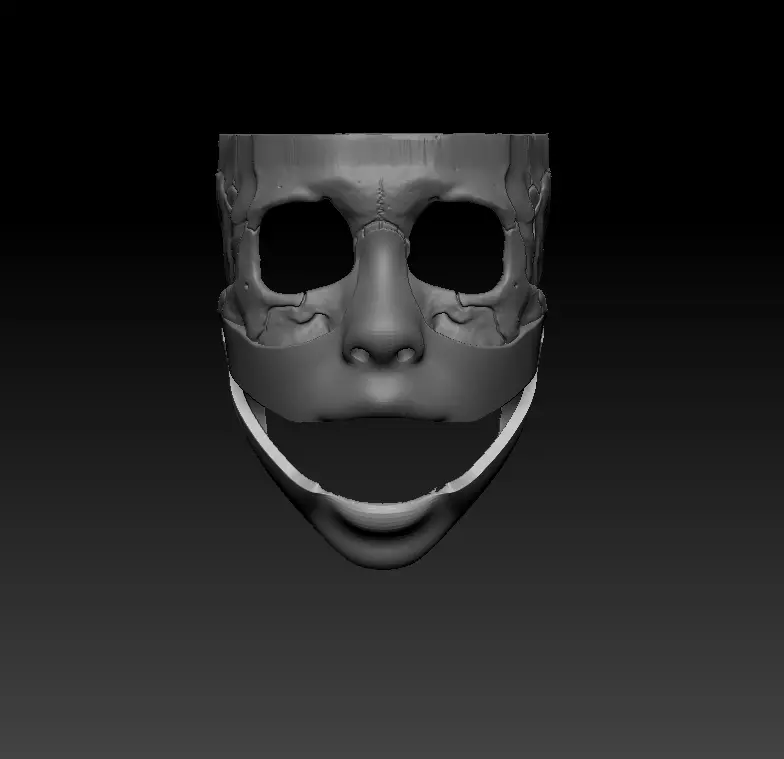 Skull mask female model 3D print model_4