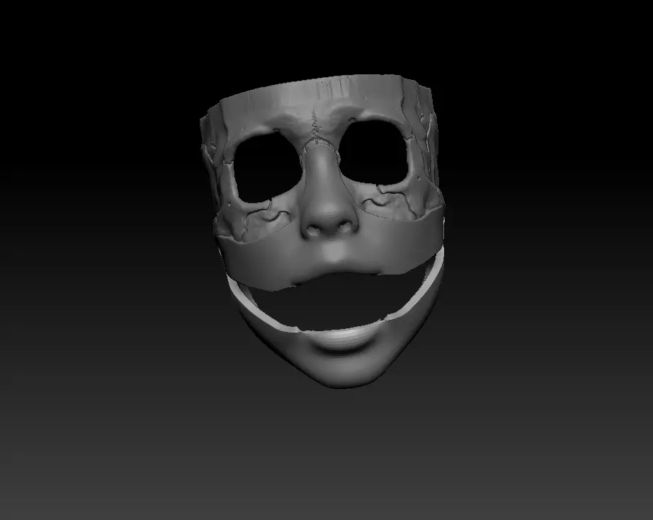 Skull mask female model 3D print model_1