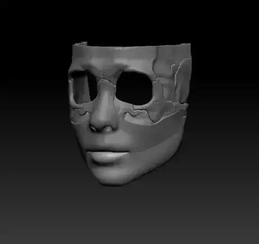 Skull mask female model 3D print model