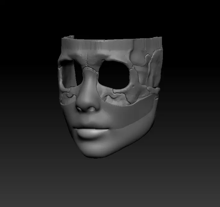 Skull mask female model 3D print model_0