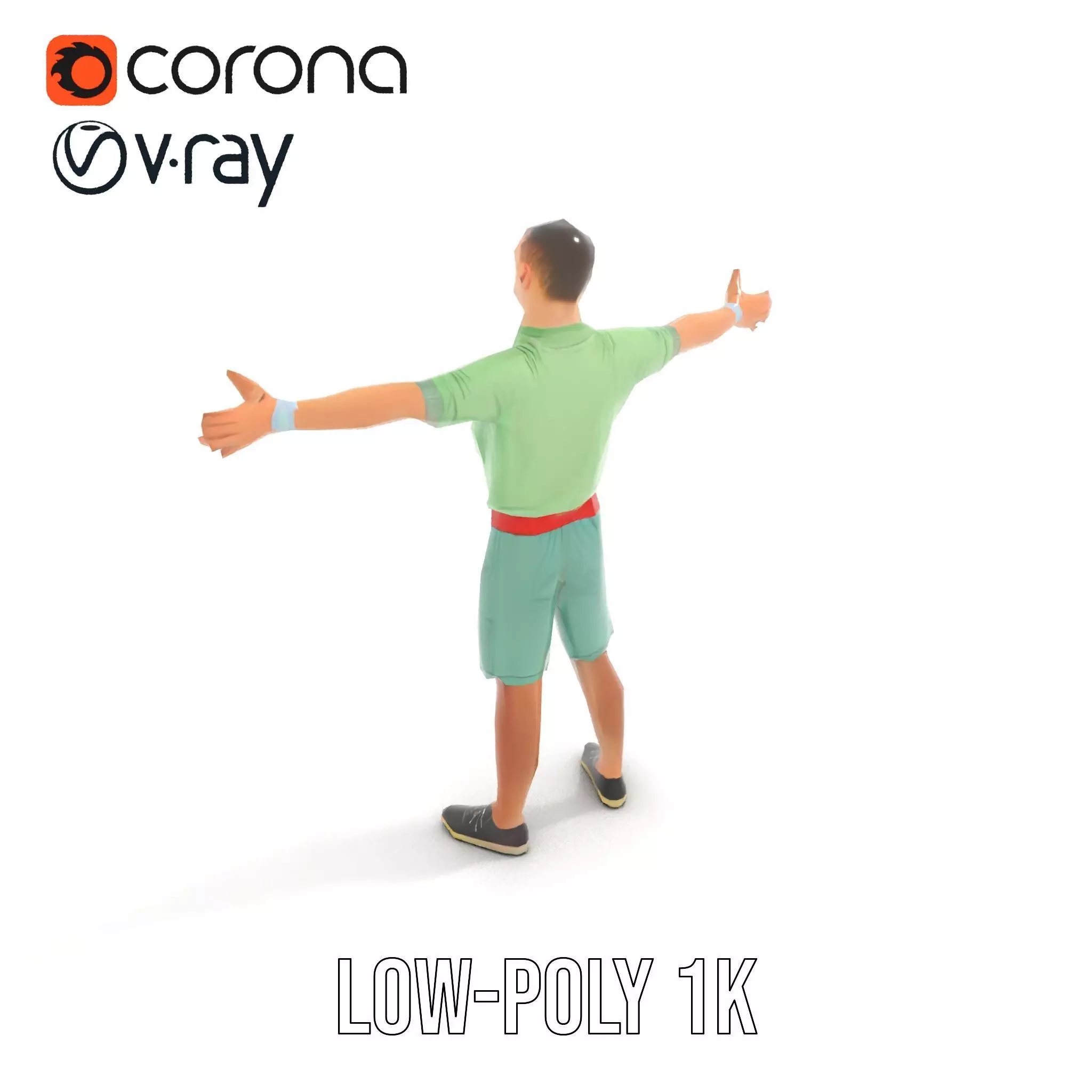 Energetic Teen Character model pack Low-poly 3D model_13