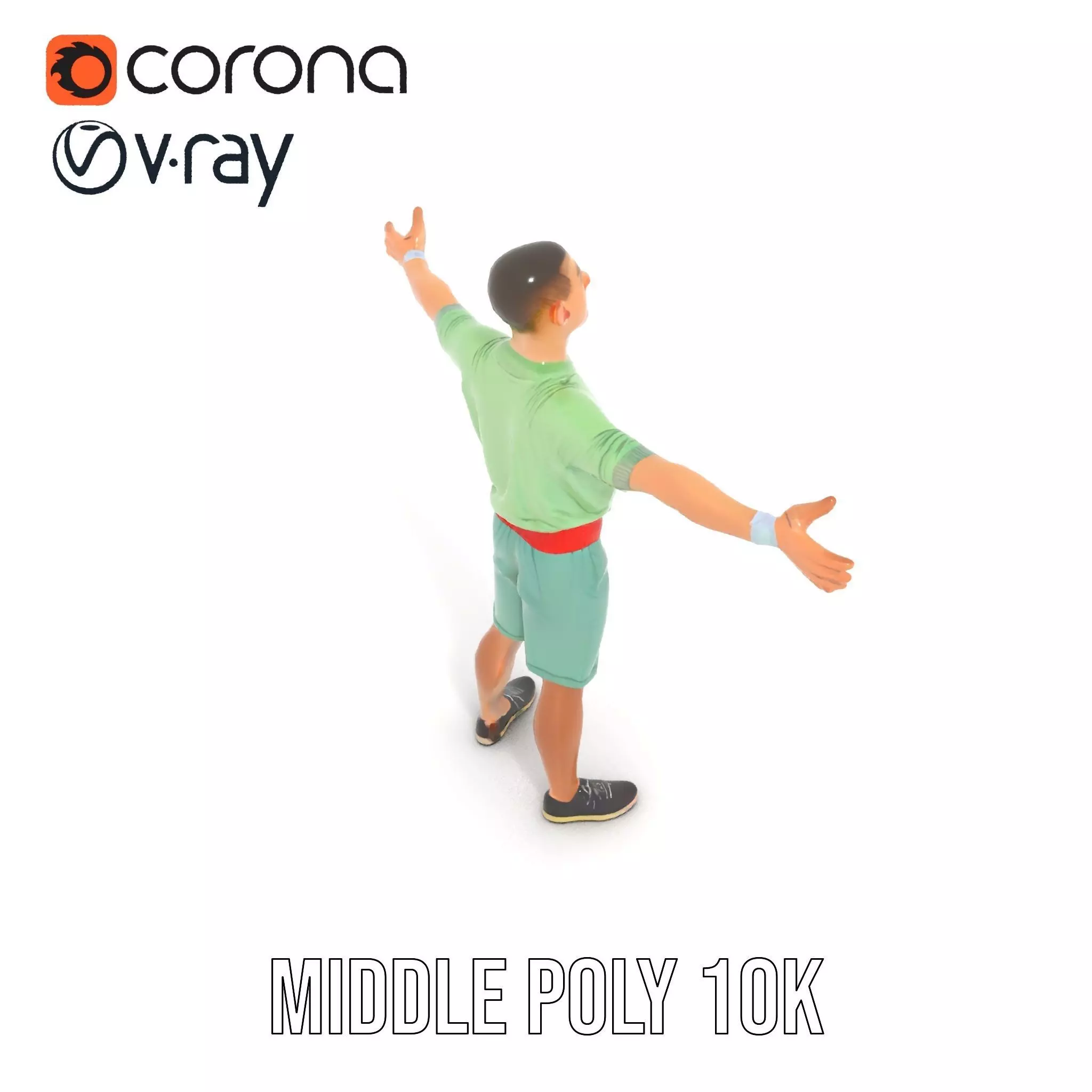 Energetic Teen Character model pack Low-poly 3D model_6