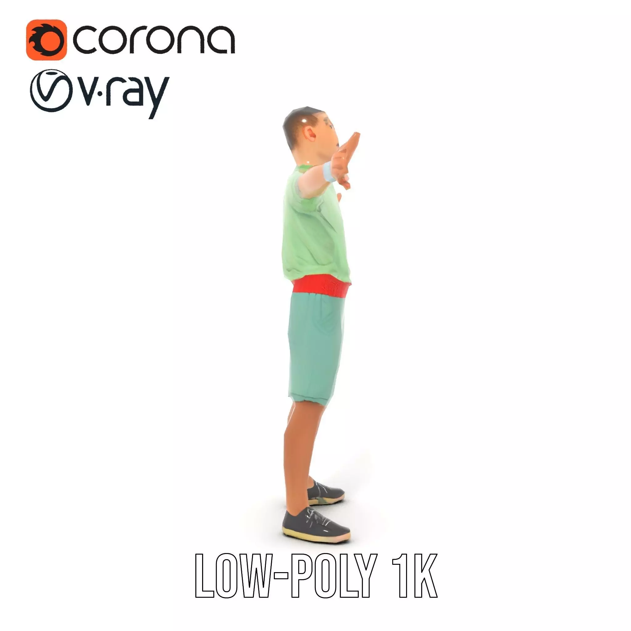 Energetic Teen Character model pack Low-poly 3D model_9