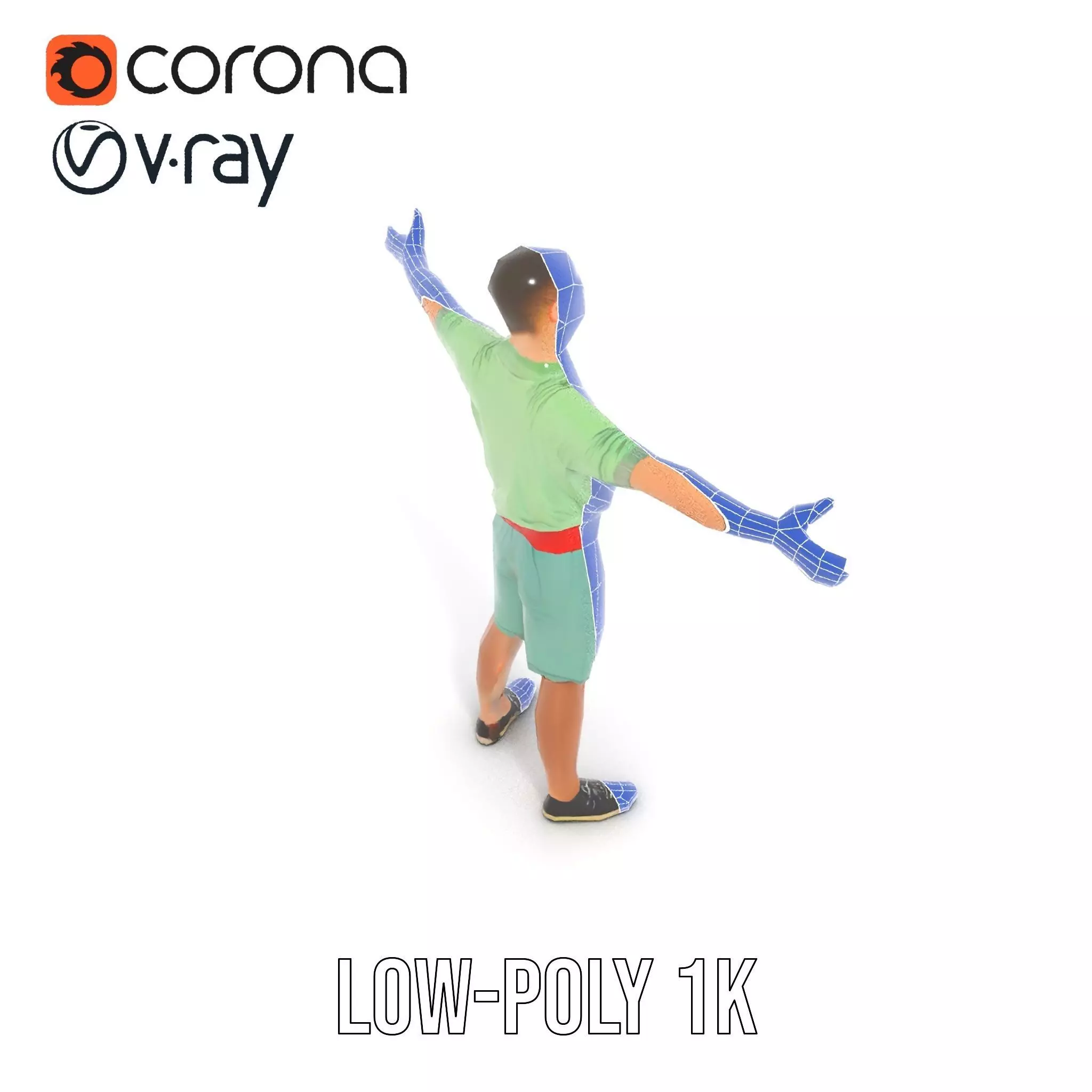 Energetic Teen Character model pack Low-poly 3D model_30