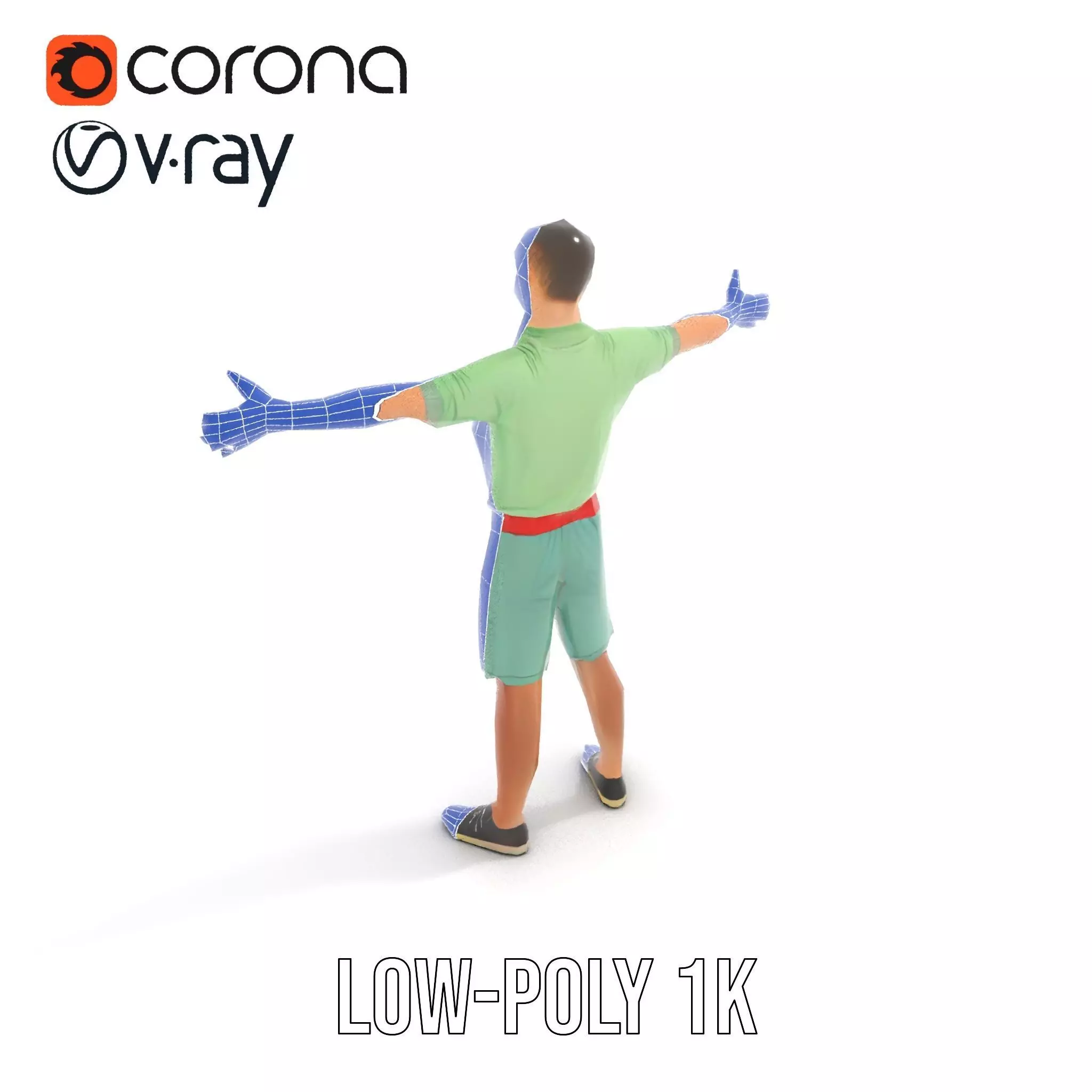 Energetic Teen Character model pack Low-poly 3D model_11