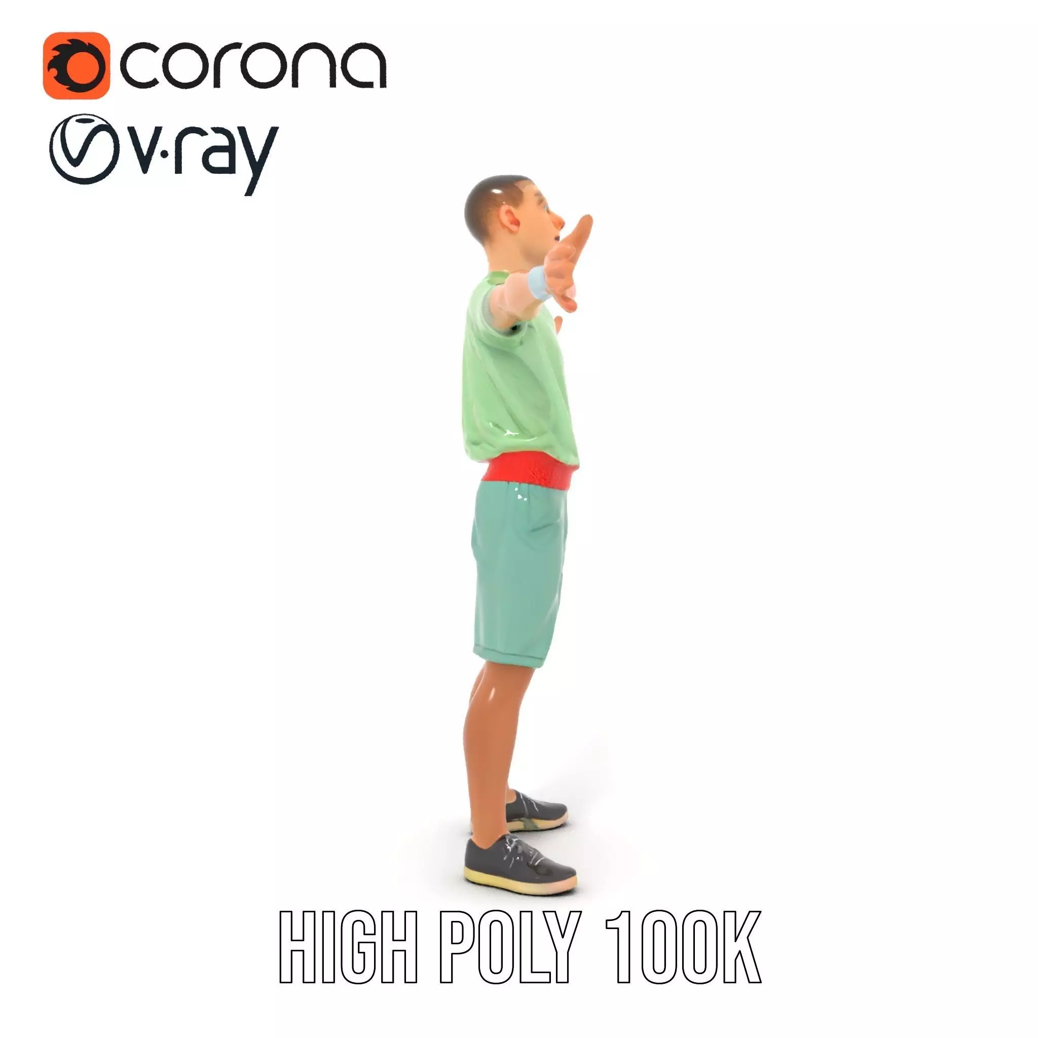 Energetic Teen Character model pack Low-poly 3D model_19
