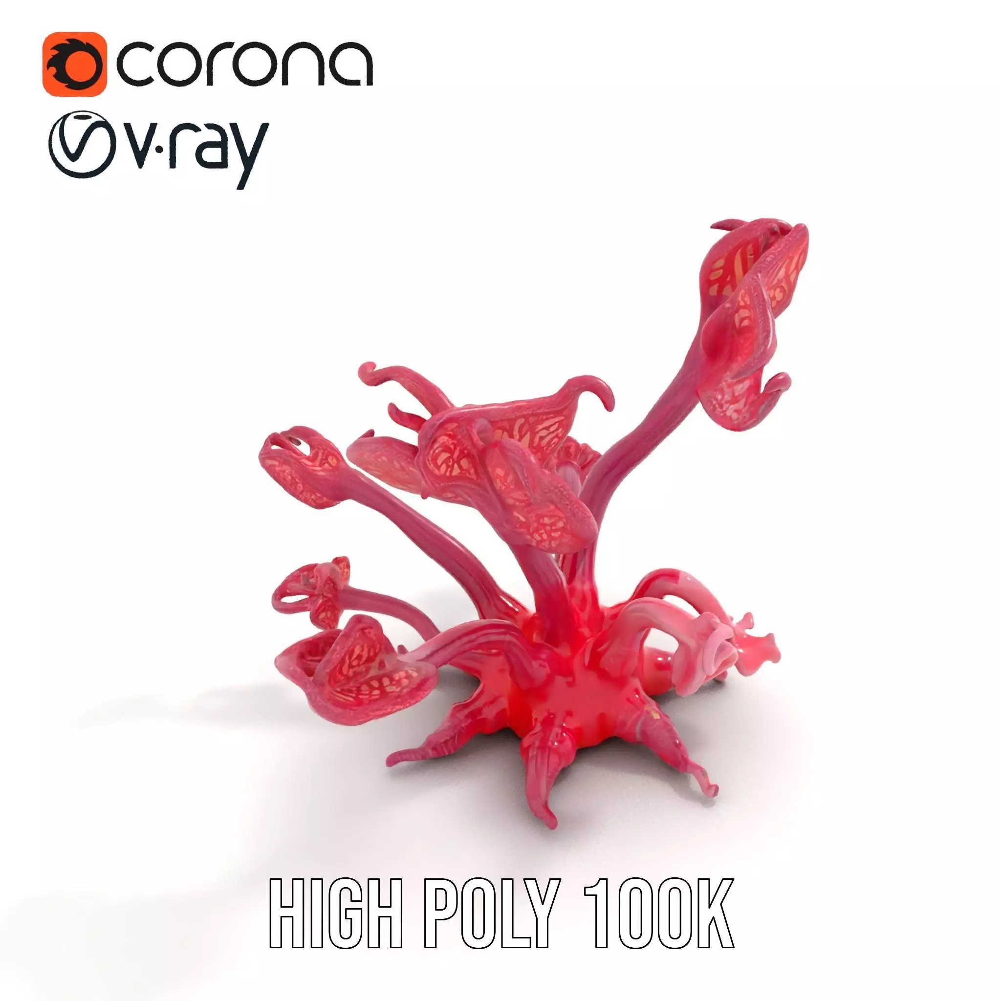 Mystical Pink Flora model pack Low-poly 3D model_20