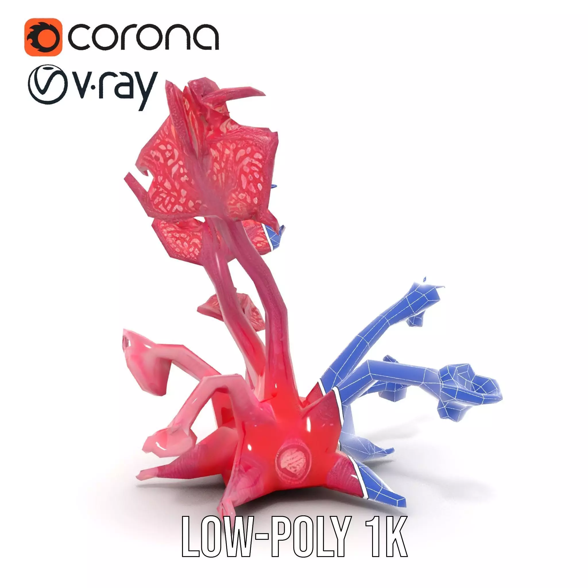 Mystical Pink Flora model pack Low-poly 3D model_19