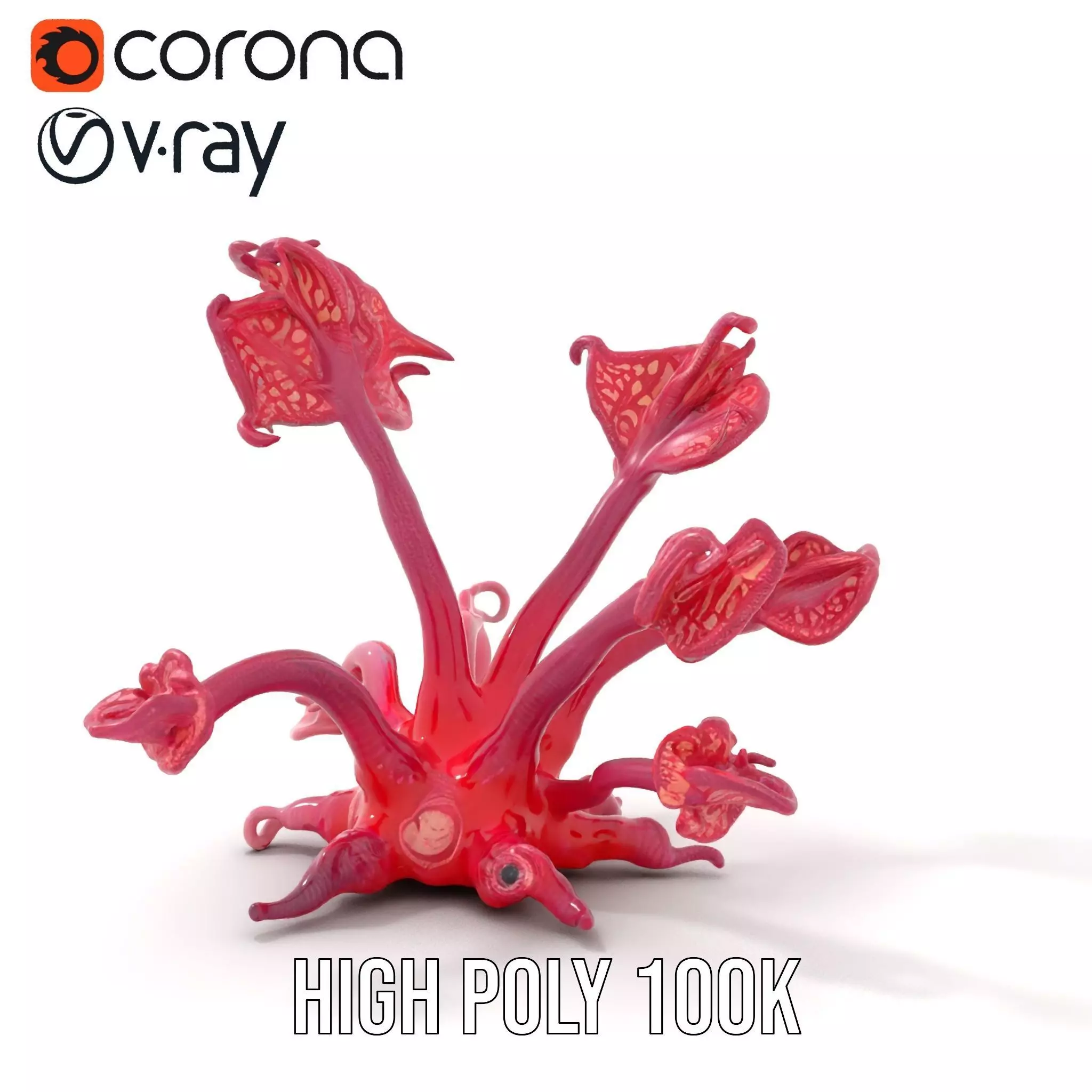 Mystical Pink Flora model pack Low-poly 3D model_23