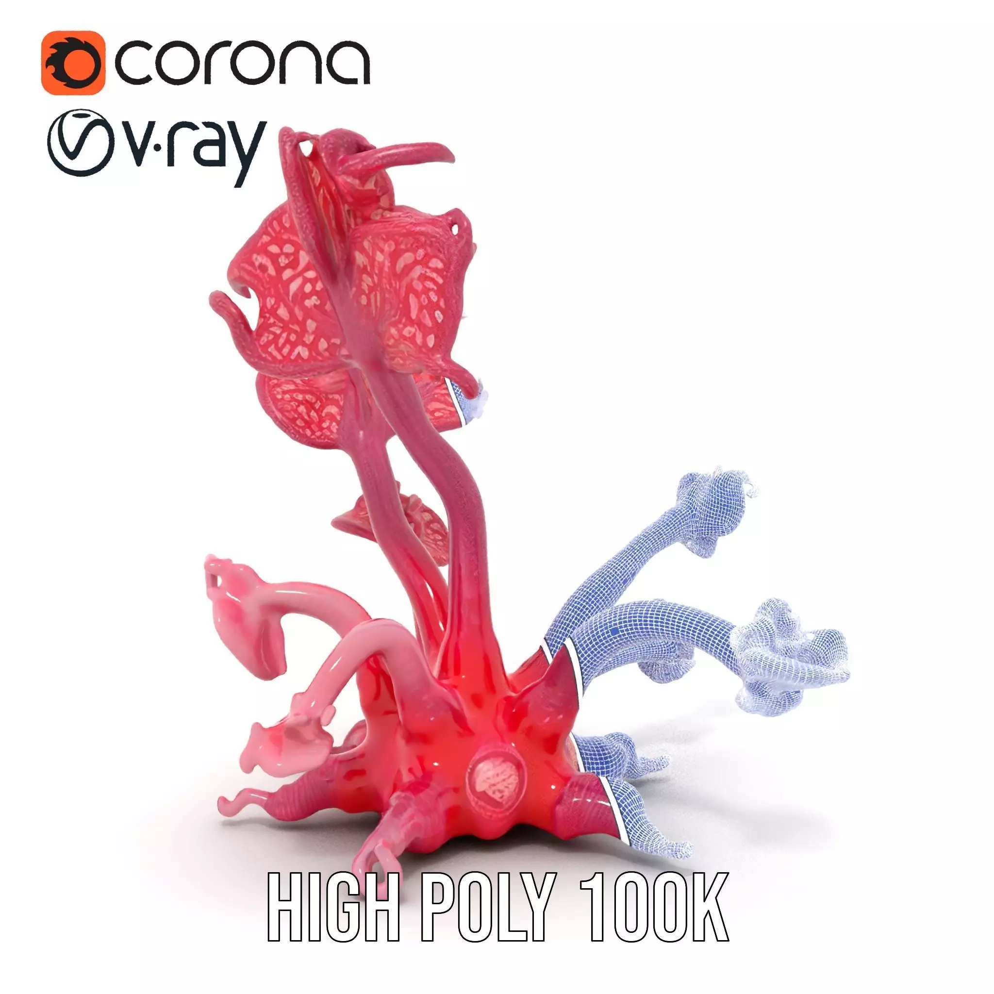 Mystical Pink Flora model pack Low-poly 3D model_34