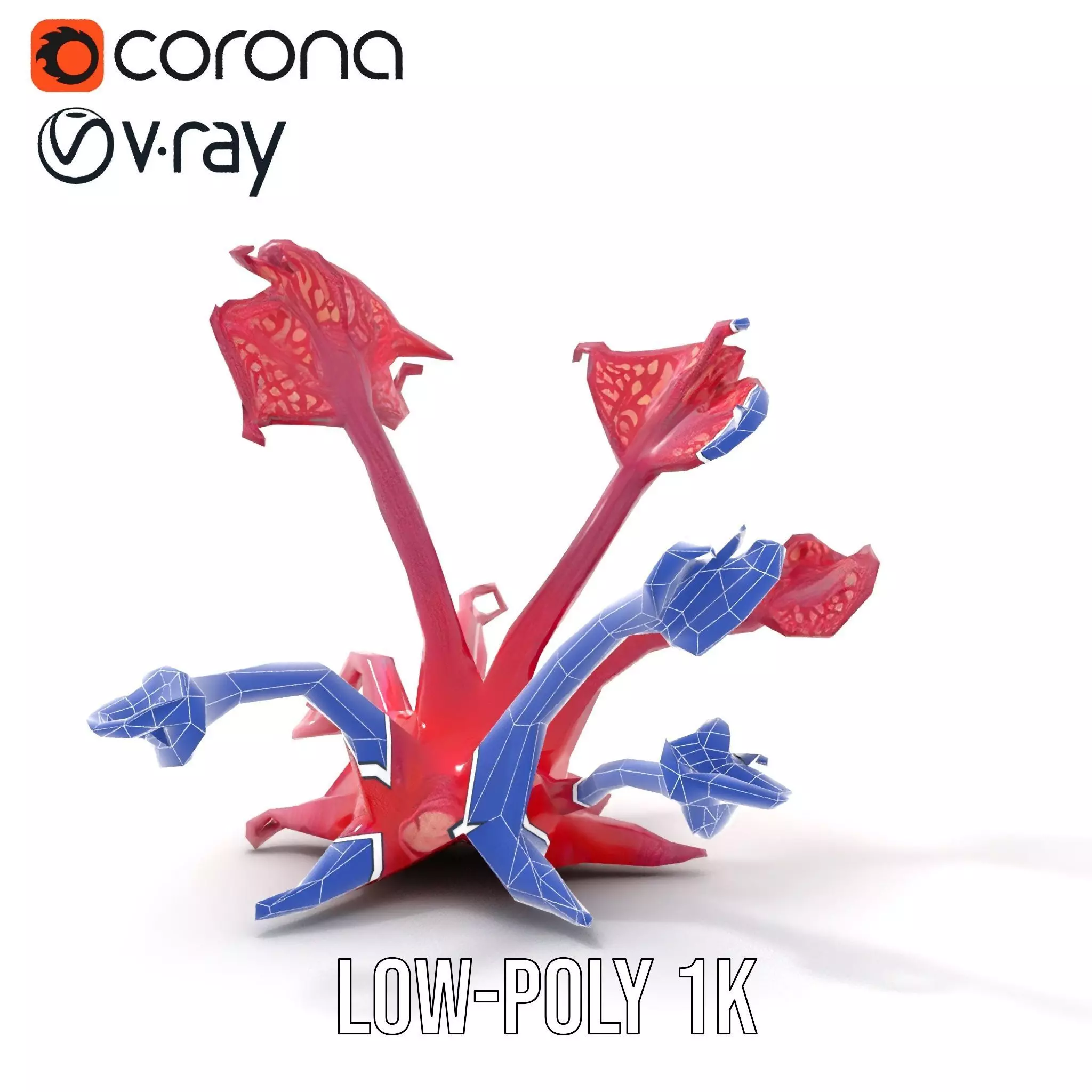 Mystical Pink Flora model pack Low-poly 3D model_30