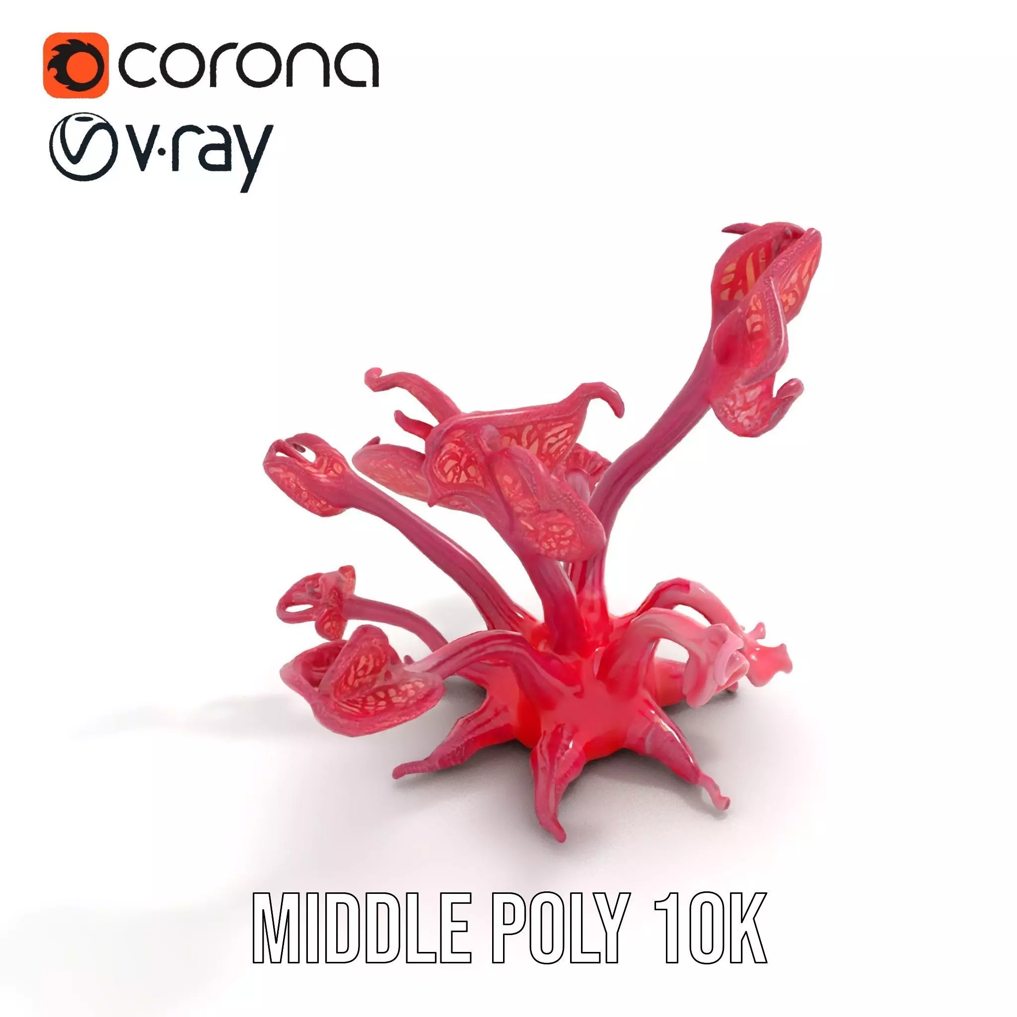 Mystical Pink Flora model pack Low-poly 3D model_6