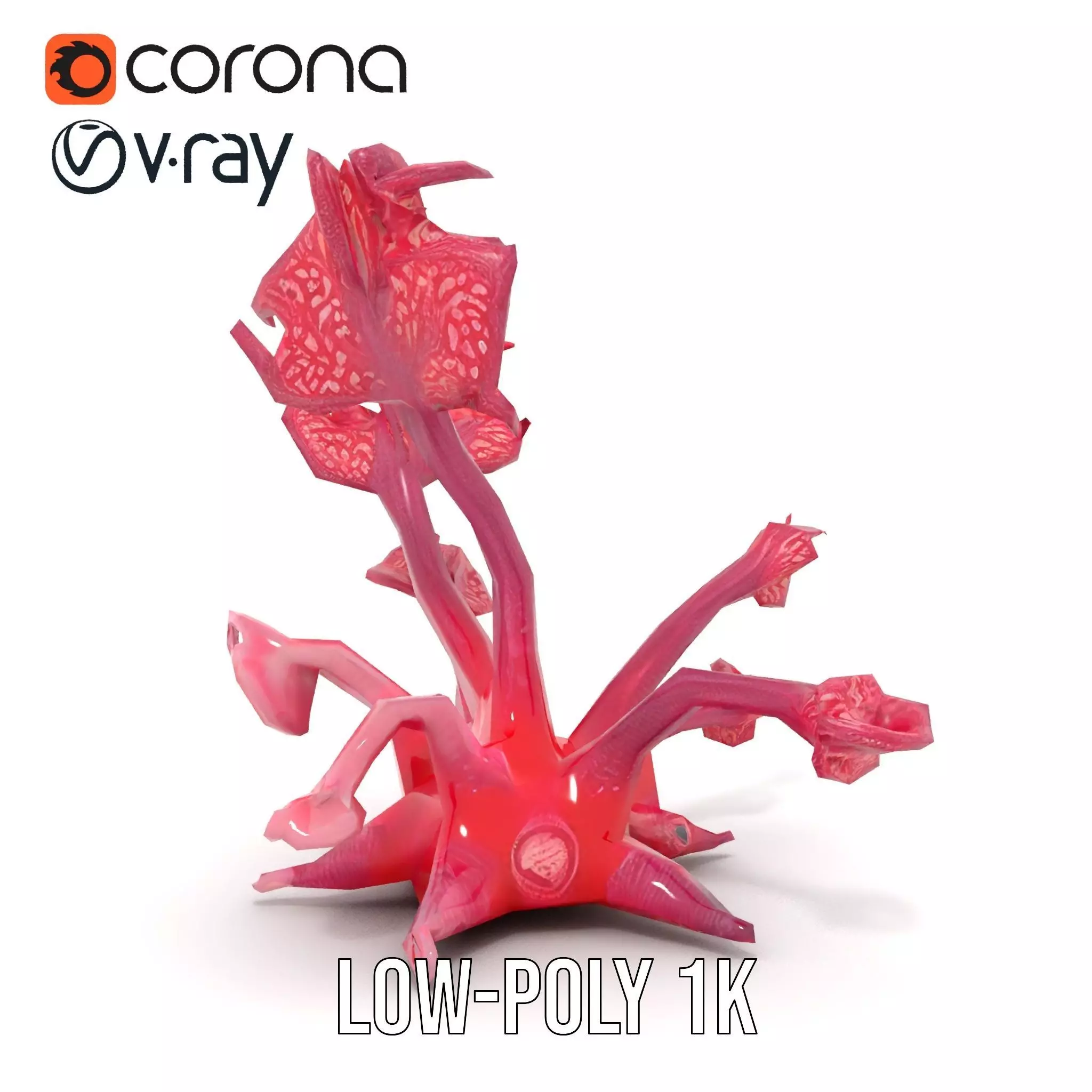 Mystical Pink Flora model pack Low-poly 3D model_16